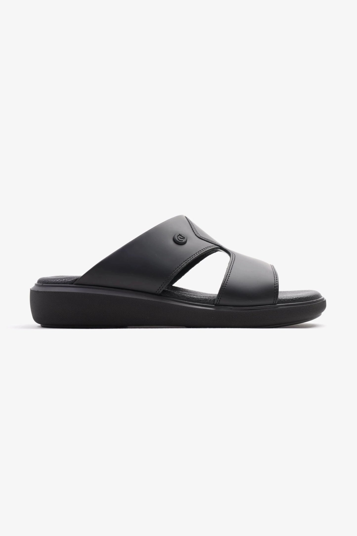 Uomo Cavalier Stylish Comfortable Footbed, Adjustable Side Clasp Black - Seventy7