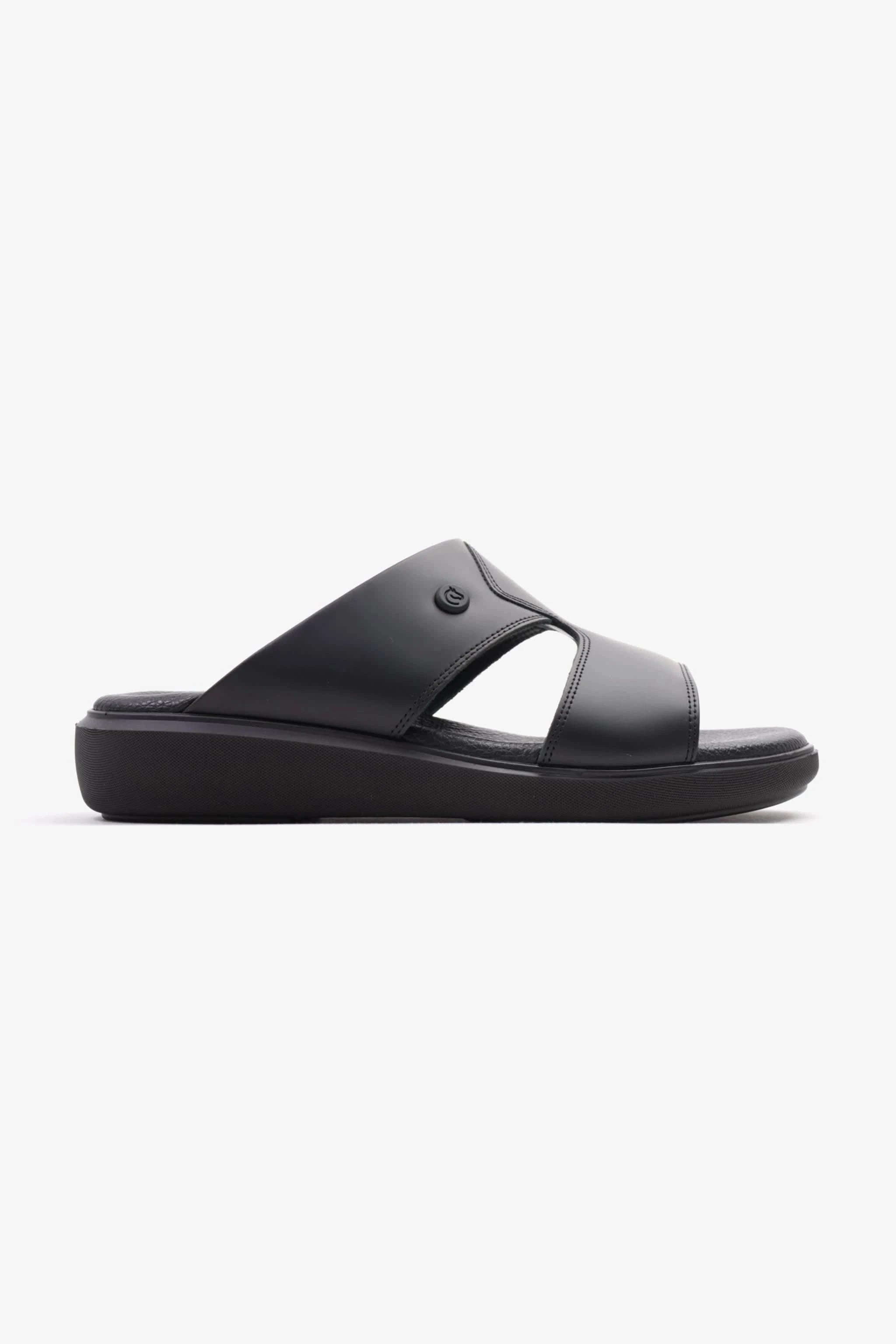 Uomo Cavalier Stylish Comfortable Footbed, Adjustable Side Clasp Black - Seventy7