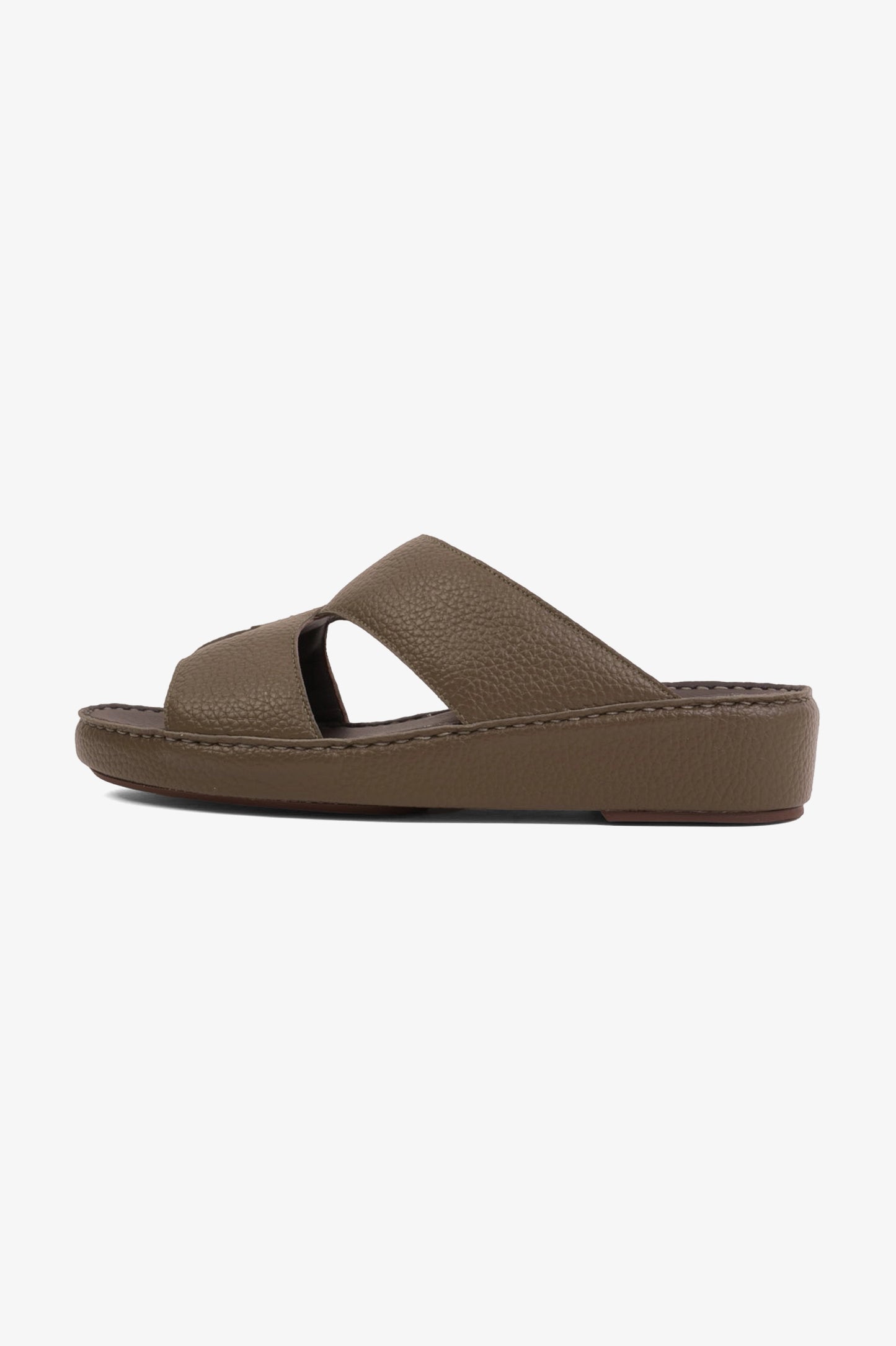 UOMO CAVALIER ELITE TRADITIONAL LEATHER ARABIC SANDALS OLIVE - Seventy7