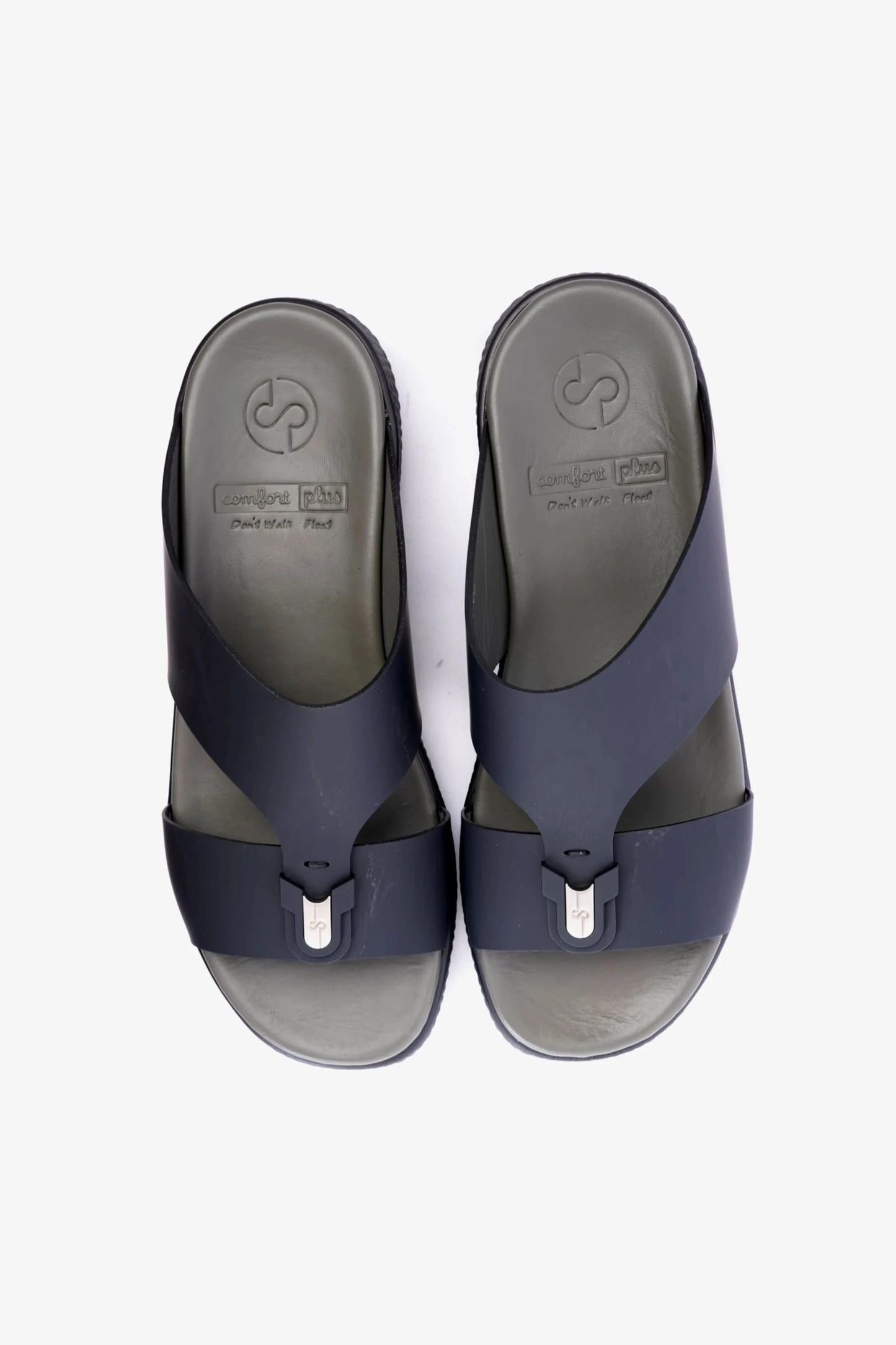 COMFORT PLUS MENS LEATHER SANDALS BLACK - Seventy7
