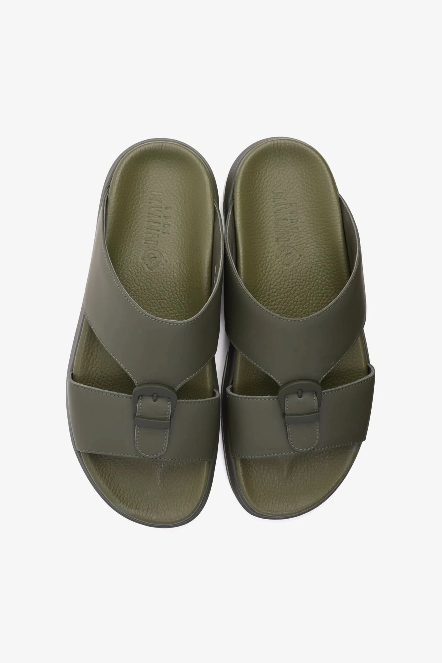 UOMO CAVALIER MENS ARABIC CLASSIC TRIM EXTRA CUSHIONED SANDAL OLIVE - Seventy7