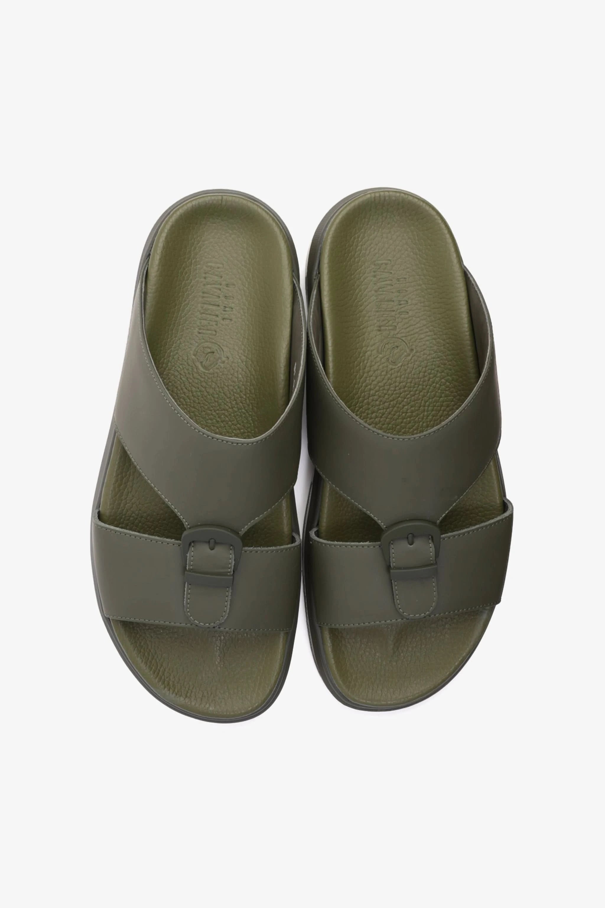UOMO CAVALIER MENS ARABIC CLASSIC TRIM EXTRA CUSHIONED SANDAL OLIVE - Seventy7