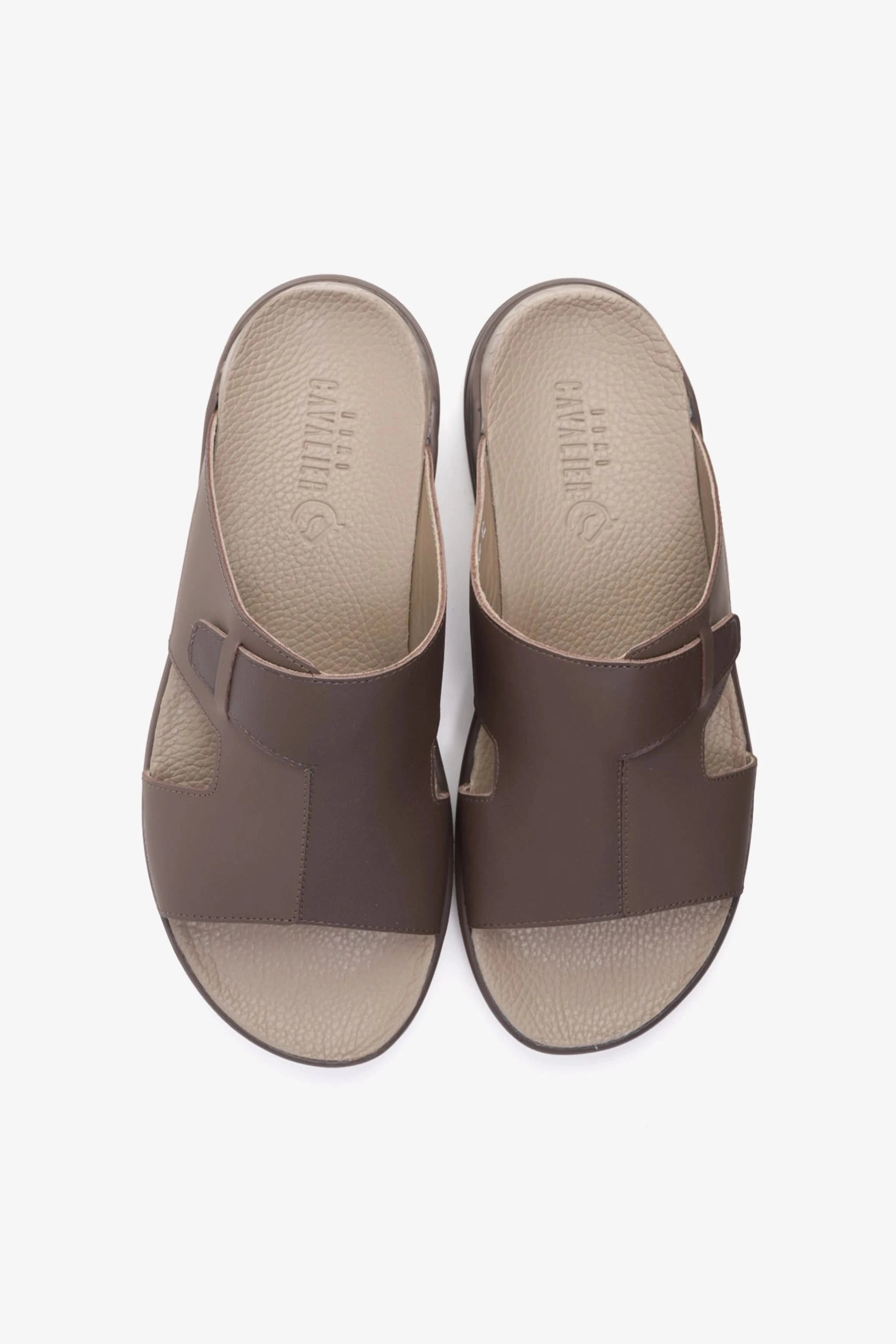 UOMO CAVALIER CLASSIC TRADITIONAL ARAB SANDALS BUCKLE STRAPS BROWN - Seventy7