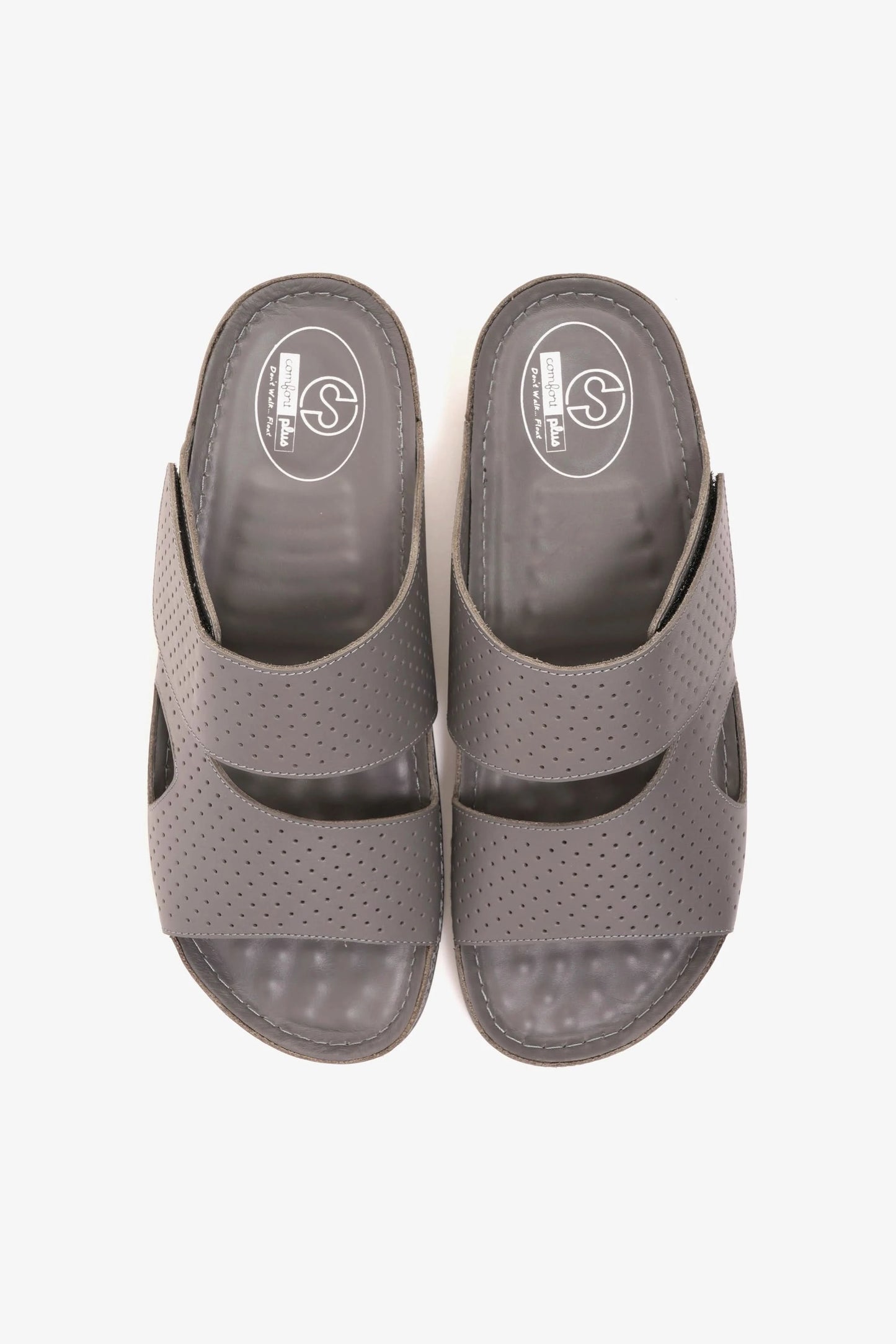 Comfort Plus Men's Al Waha Textured Slip-On Arabic Sandals Grey - Seventy7