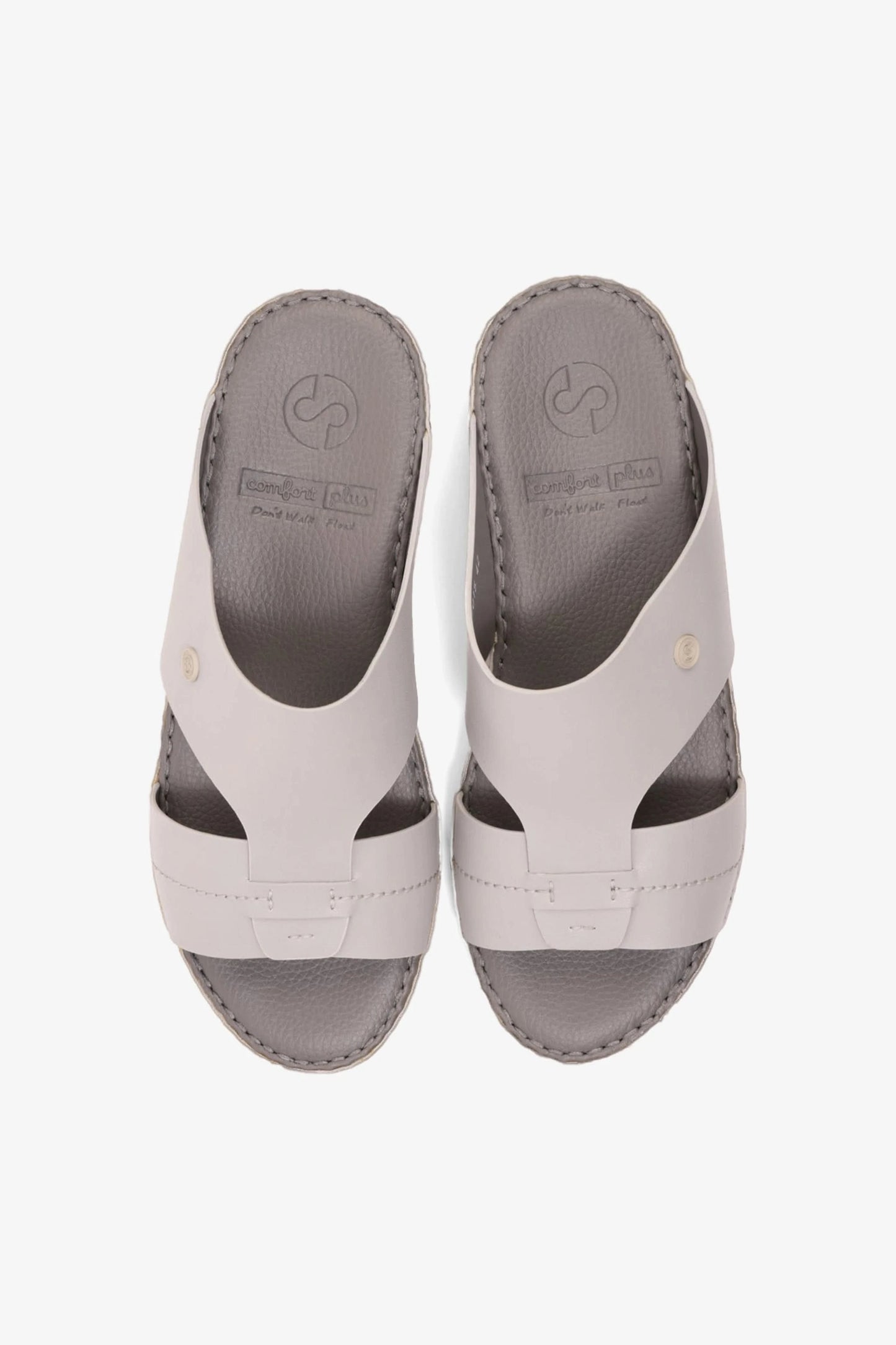 COMFORT PLUS MATTE MODERN LEATHER SANDALS LIGHT-GREY - Seventy7
