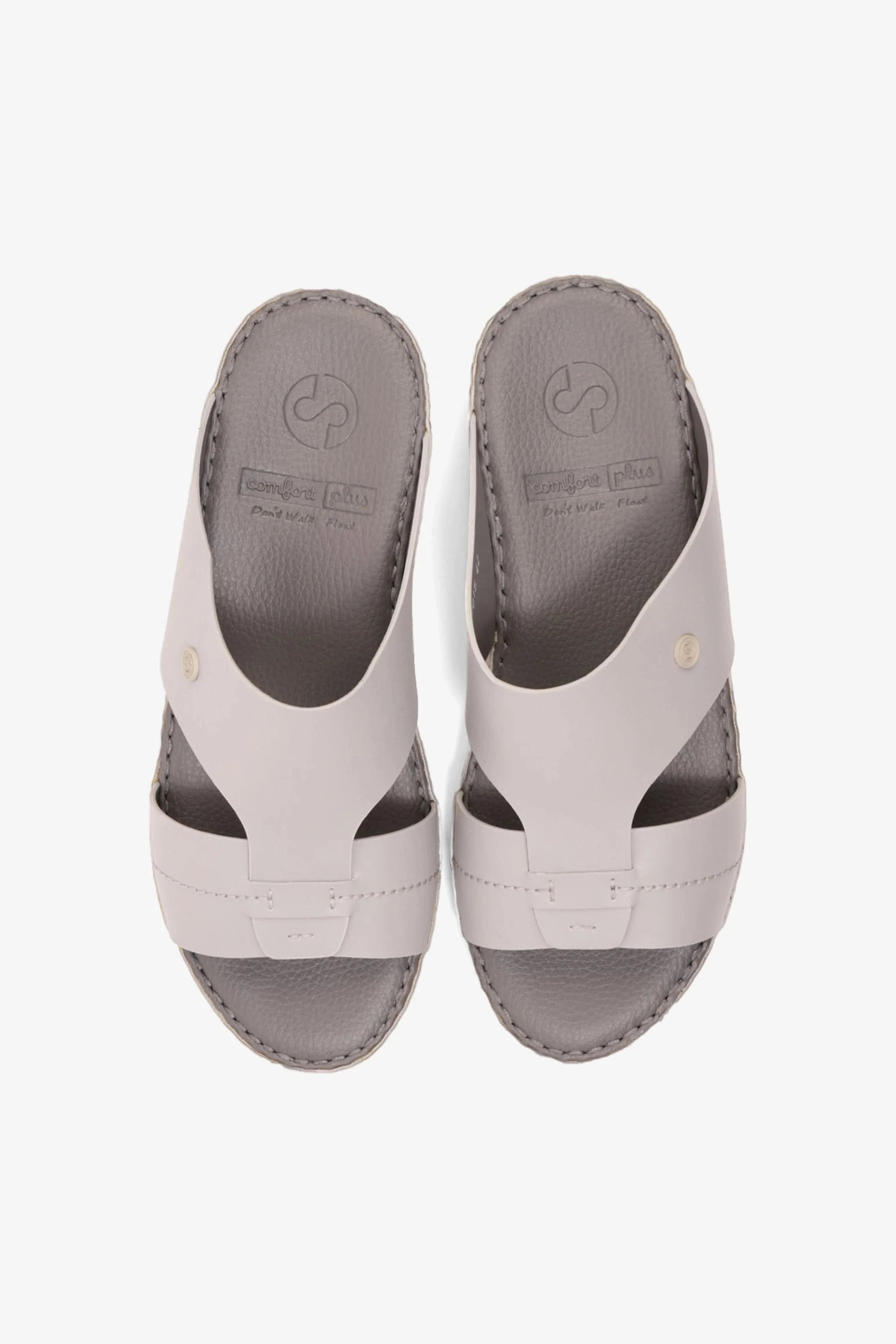 COMFORT PLUS MATTE MODERN LEATHER SANDALS LIGHT-GREY - Seventy7