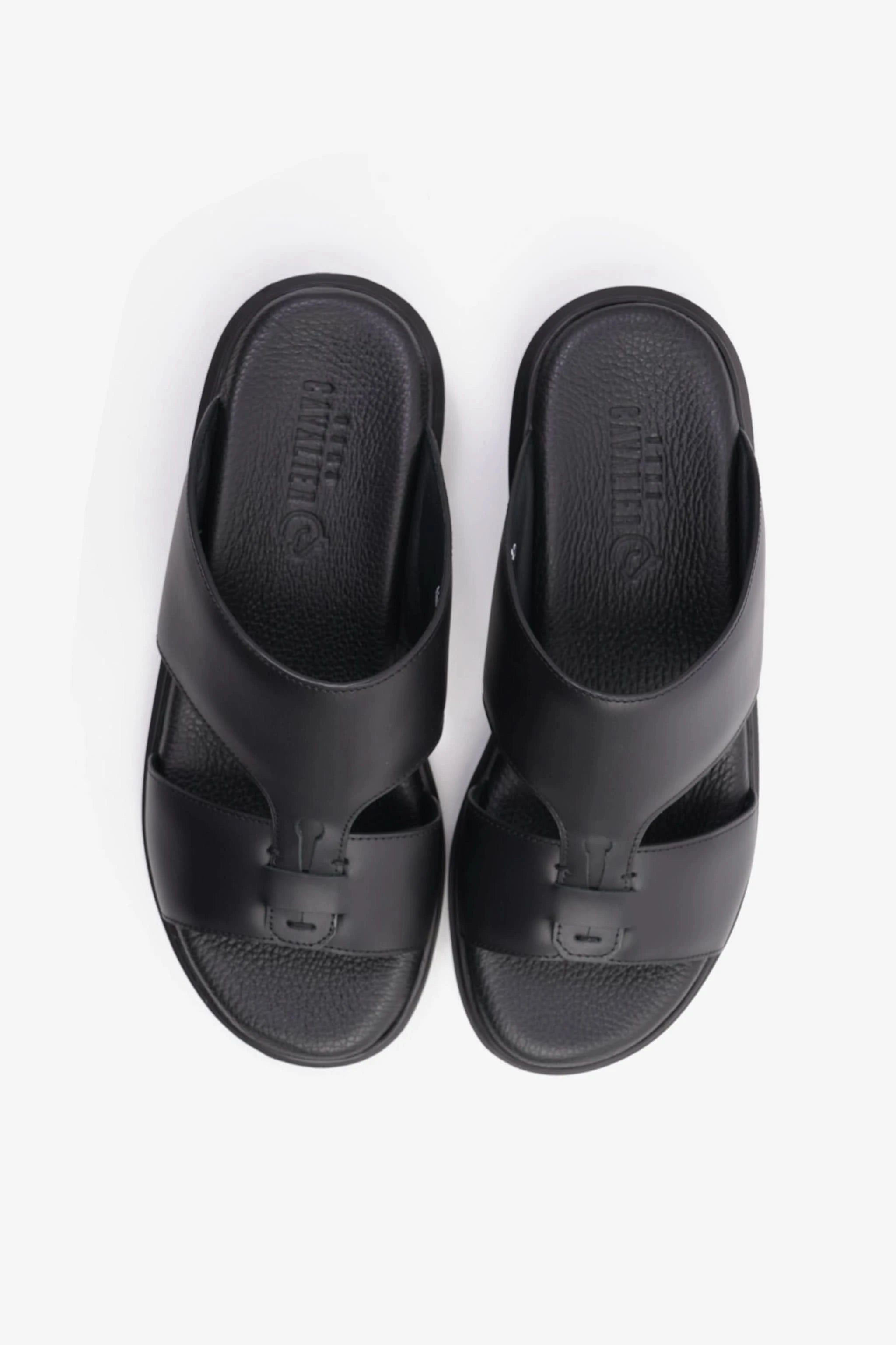 Uomo Cavalier Comfortable Slip-On Sandals with Cushioned Sole Black - Seventy7