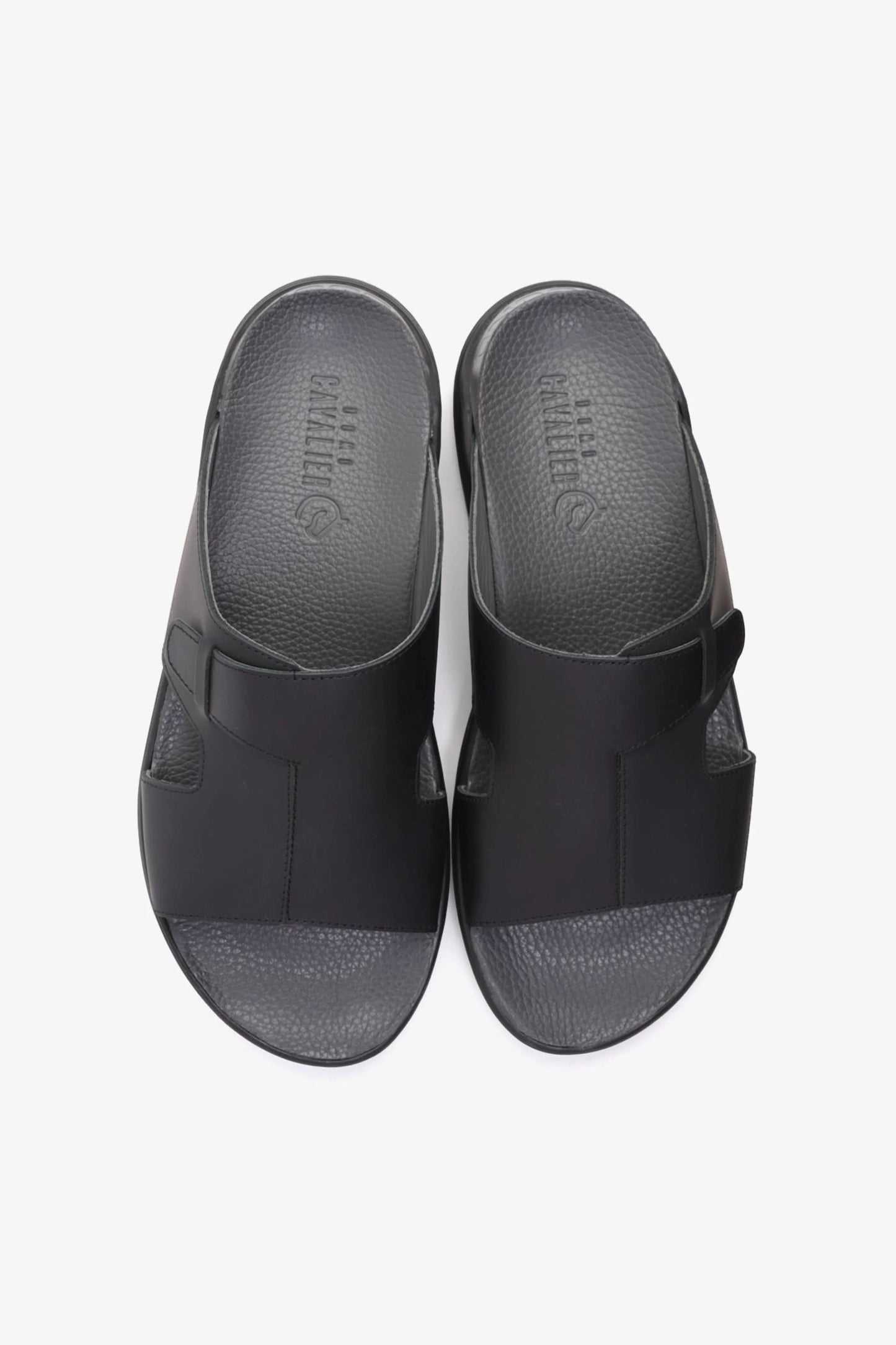 UOMO CAVALIER CLASSIC TRADITIONAL ARAB SANDALS BUCKLE STRAPS BLACK - Seventy7