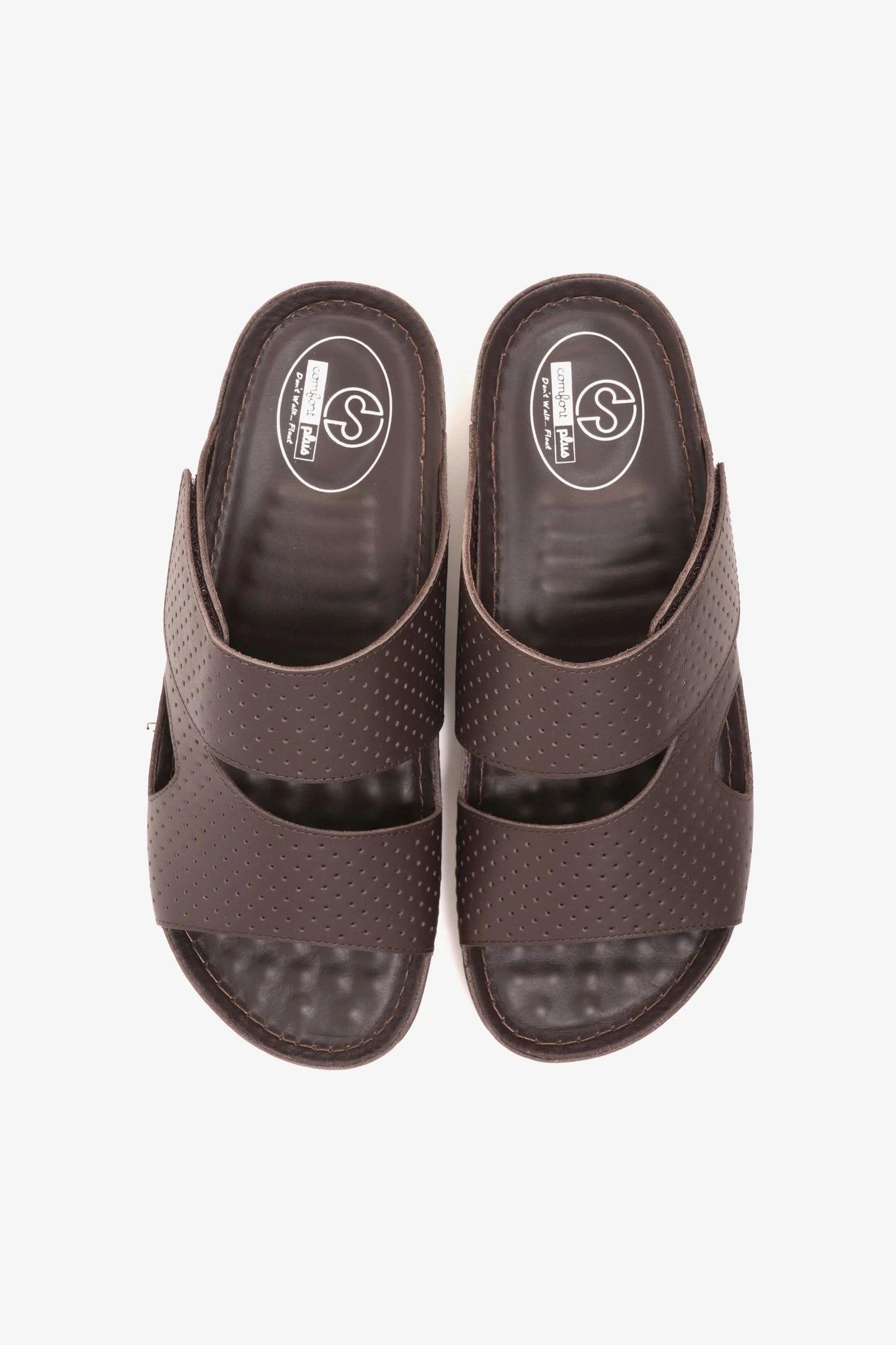 Comfort Plus Men's Al Waha Textured Slip-On Arabic Sandals Brown - Seventy7