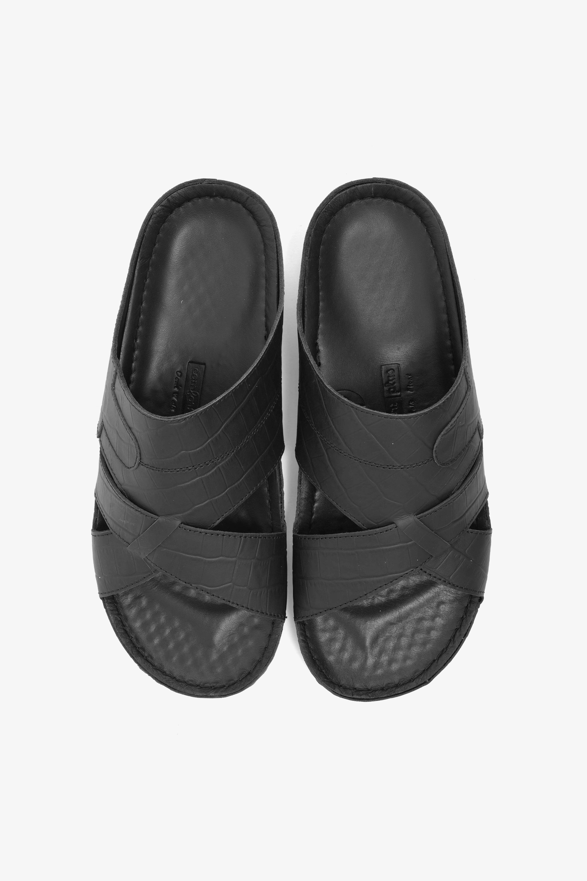 COMFORT PLUS MENS SANDALS  -  AV03 BLACK - Seventy7
