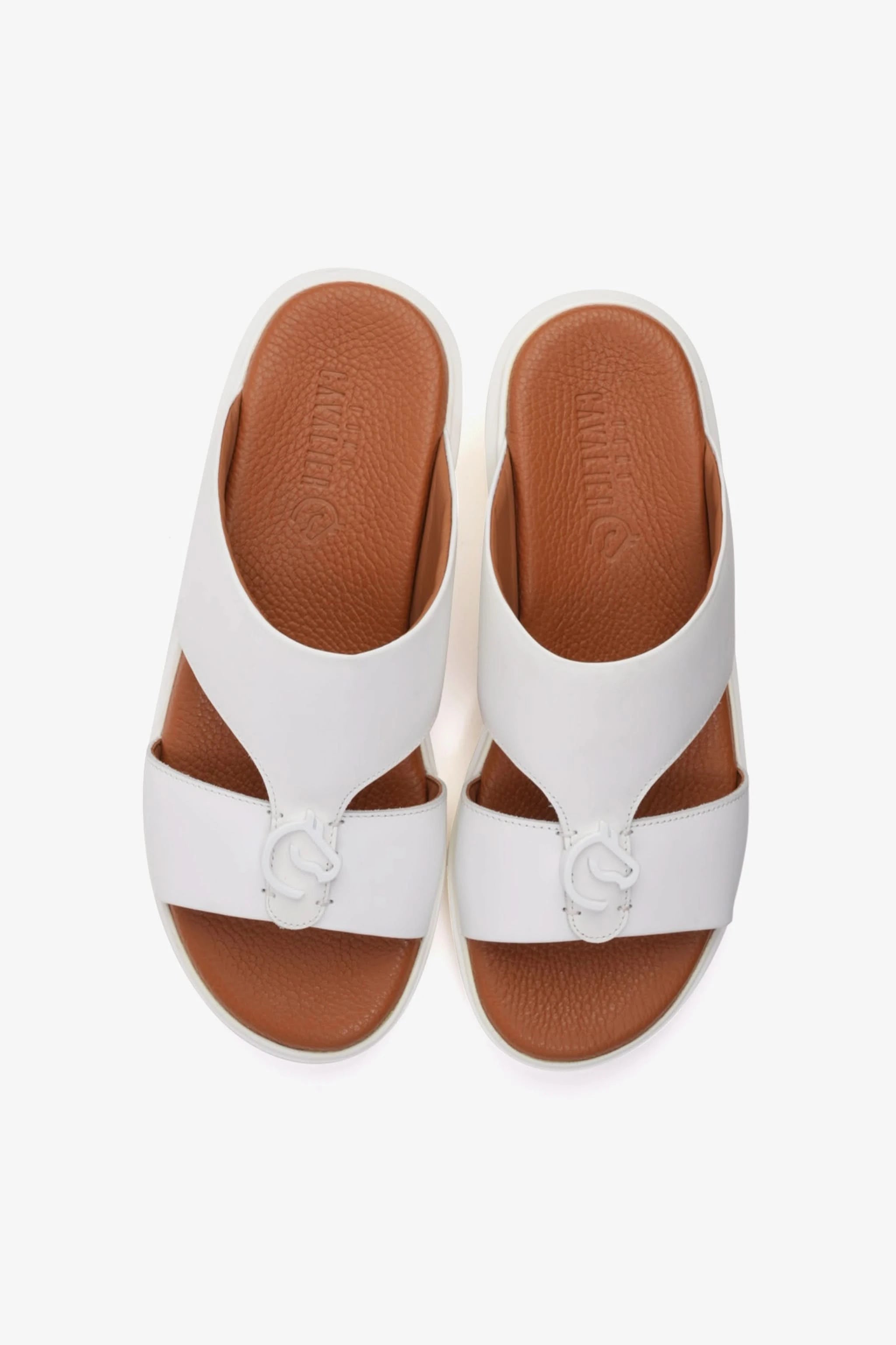 SOFT FOOTBED MENS ARABIC UOMO CAVALIER SANDALS WHITE - Seventy7