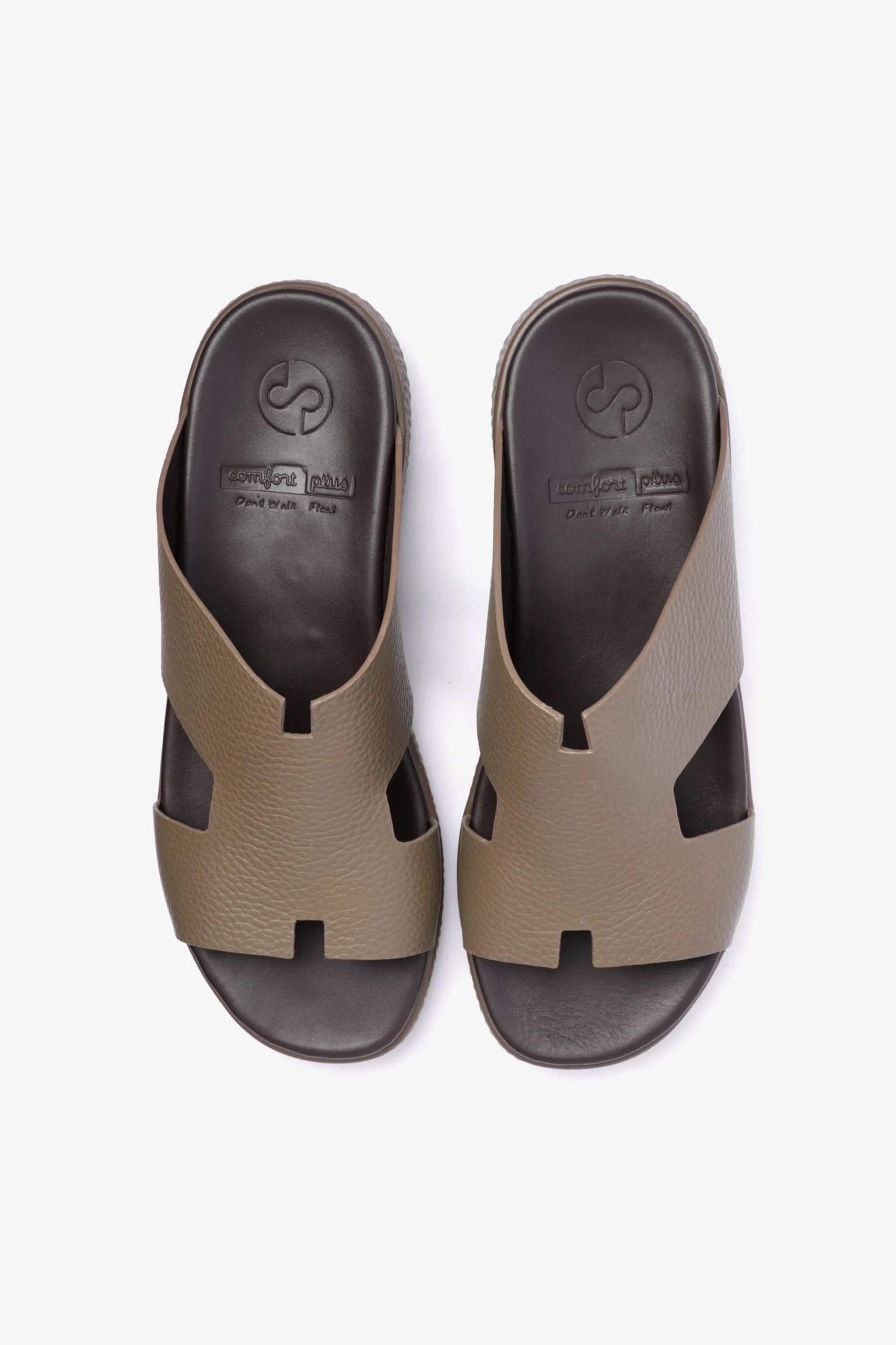 COMFORT PLUS CLASSIC LEATHER SANDALS FOR MENS TRUFFLE - Seventy7