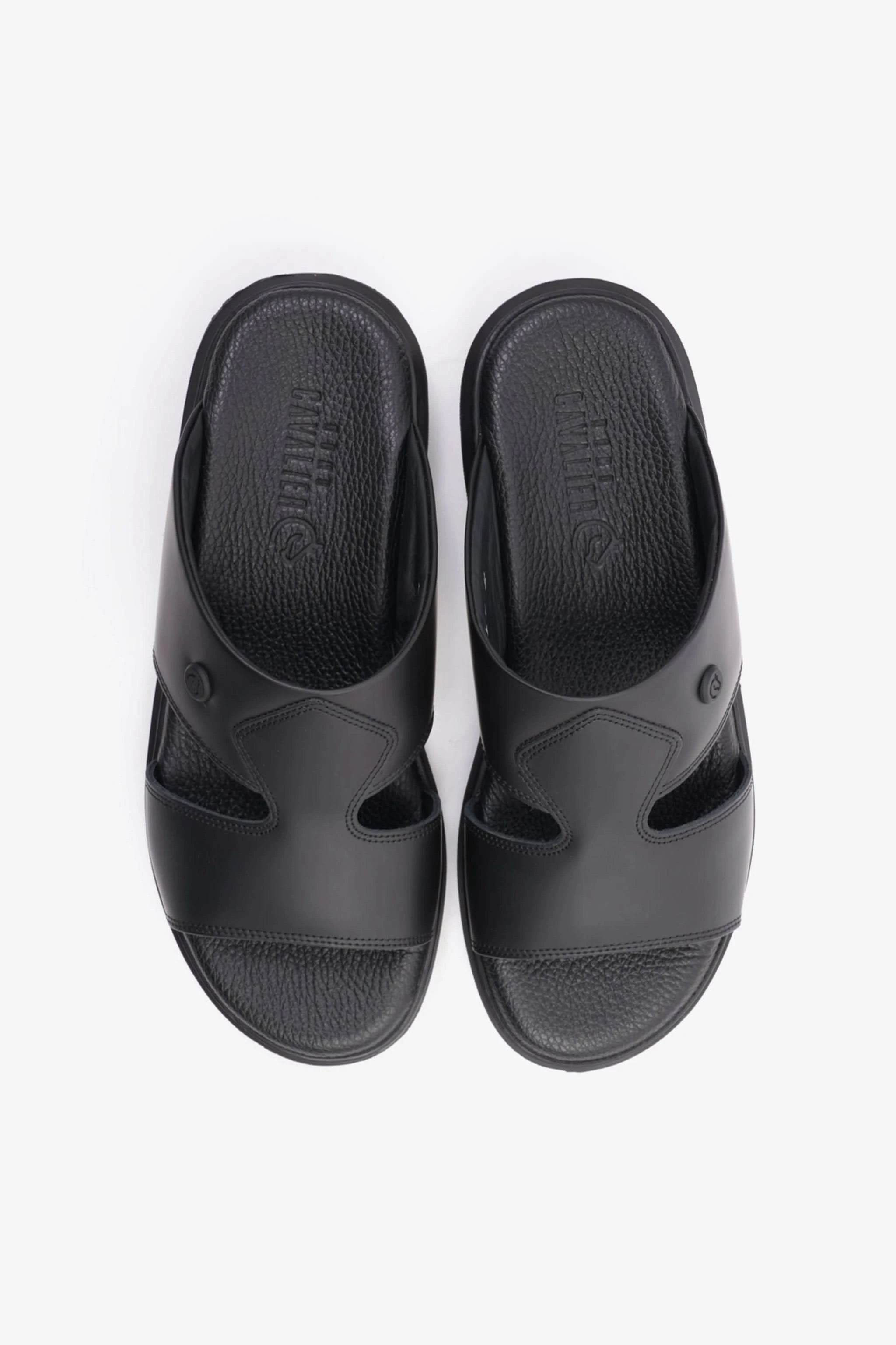 Uomo Cavalier Stylish Comfortable Footbed, Adjustable Side Clasp Black - Seventy7