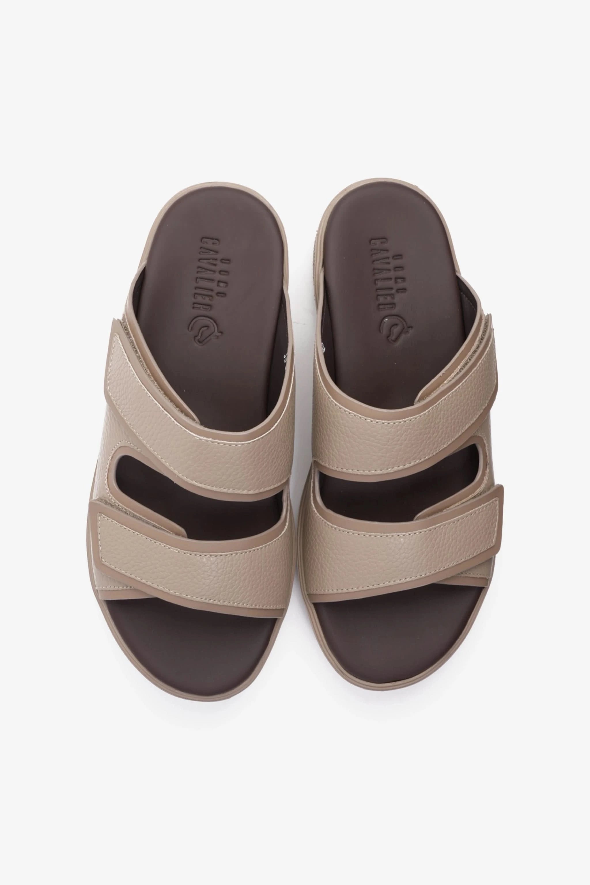 UOMO CAVALIER MENS'S DESIGNER SANDALS WITH STRAP BEIGE - Seventy7