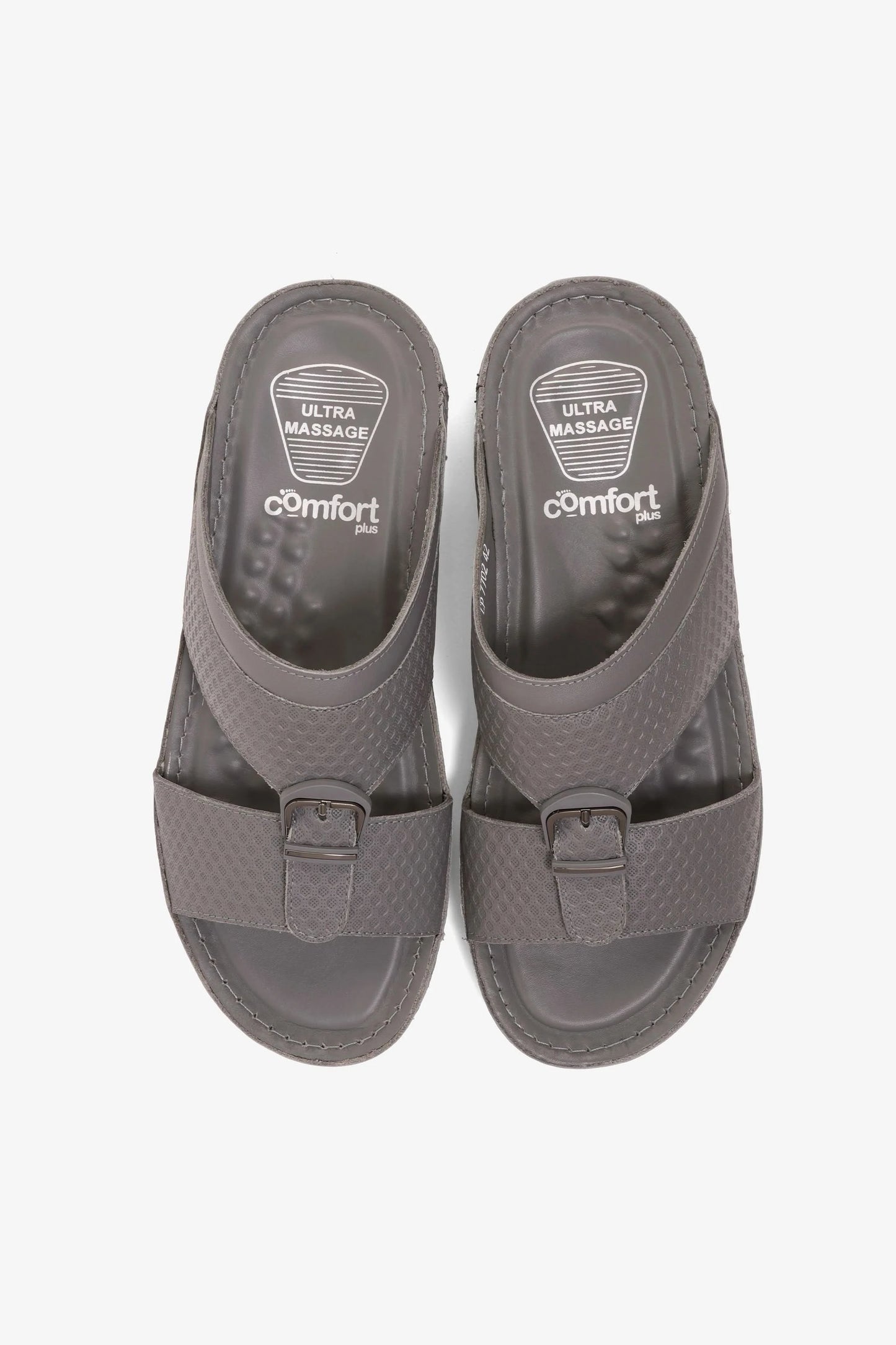 COMFORT PLUS MEN'S ULTRA COMFORT TRIM SANDALS GREY - Seventy7