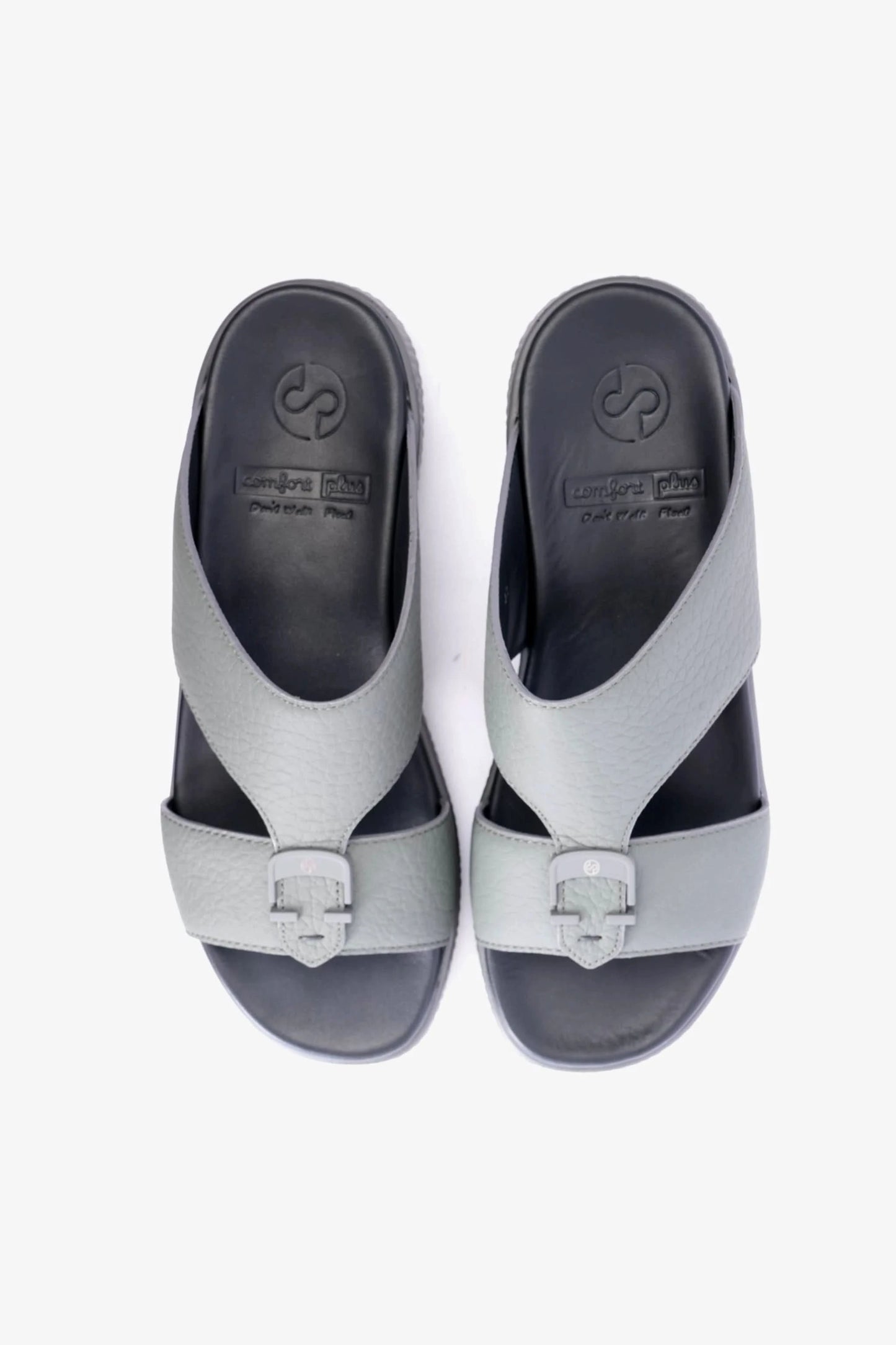 COMFORT PPLUS STYLISH TRIMS MENS LEATHER SANDALS GREY - Seventy7