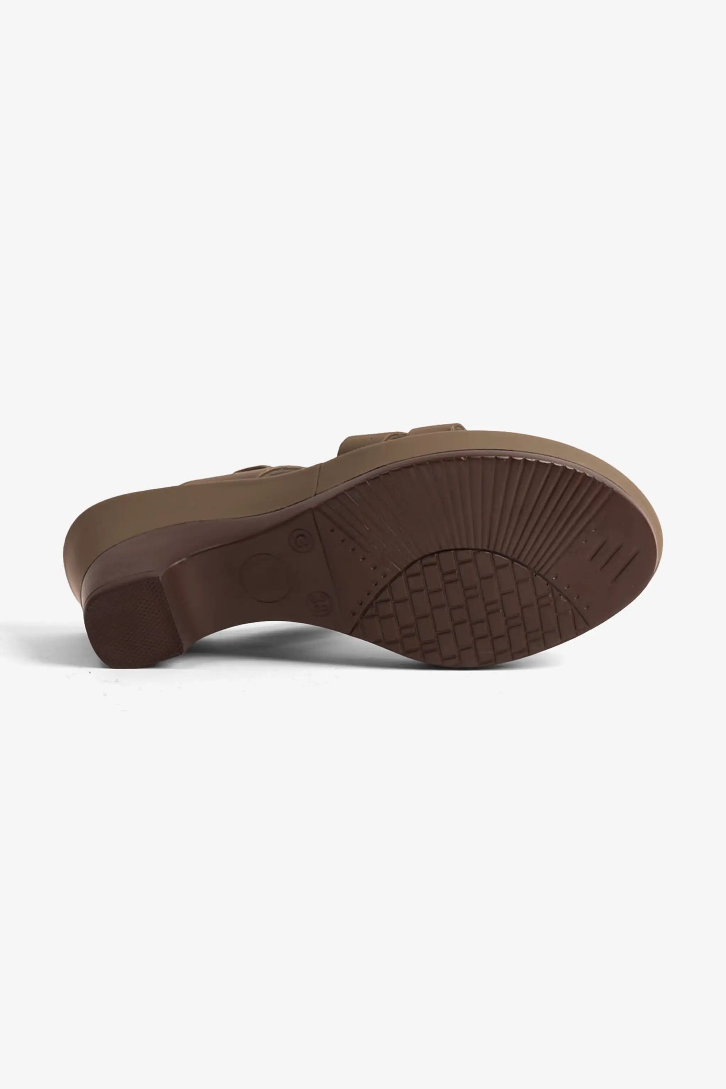 COMFORT PLUS LEATHER CUT-OUT SANDALS WITH LOW HEEL TRUFFLE - Seventy7