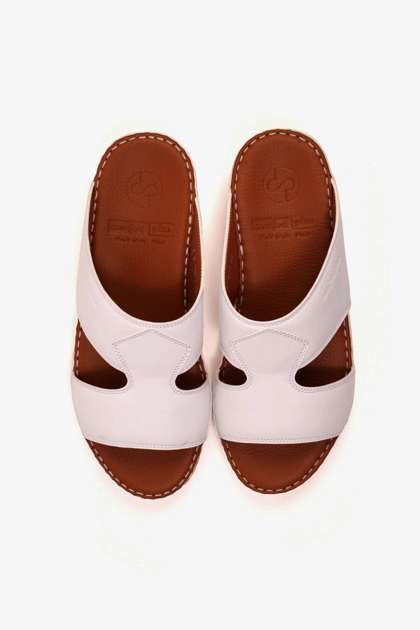 COMFORT PLUS LUXURIOUS LEATHER SANDAL FOR EVERYDAY WHITE - Seventy7