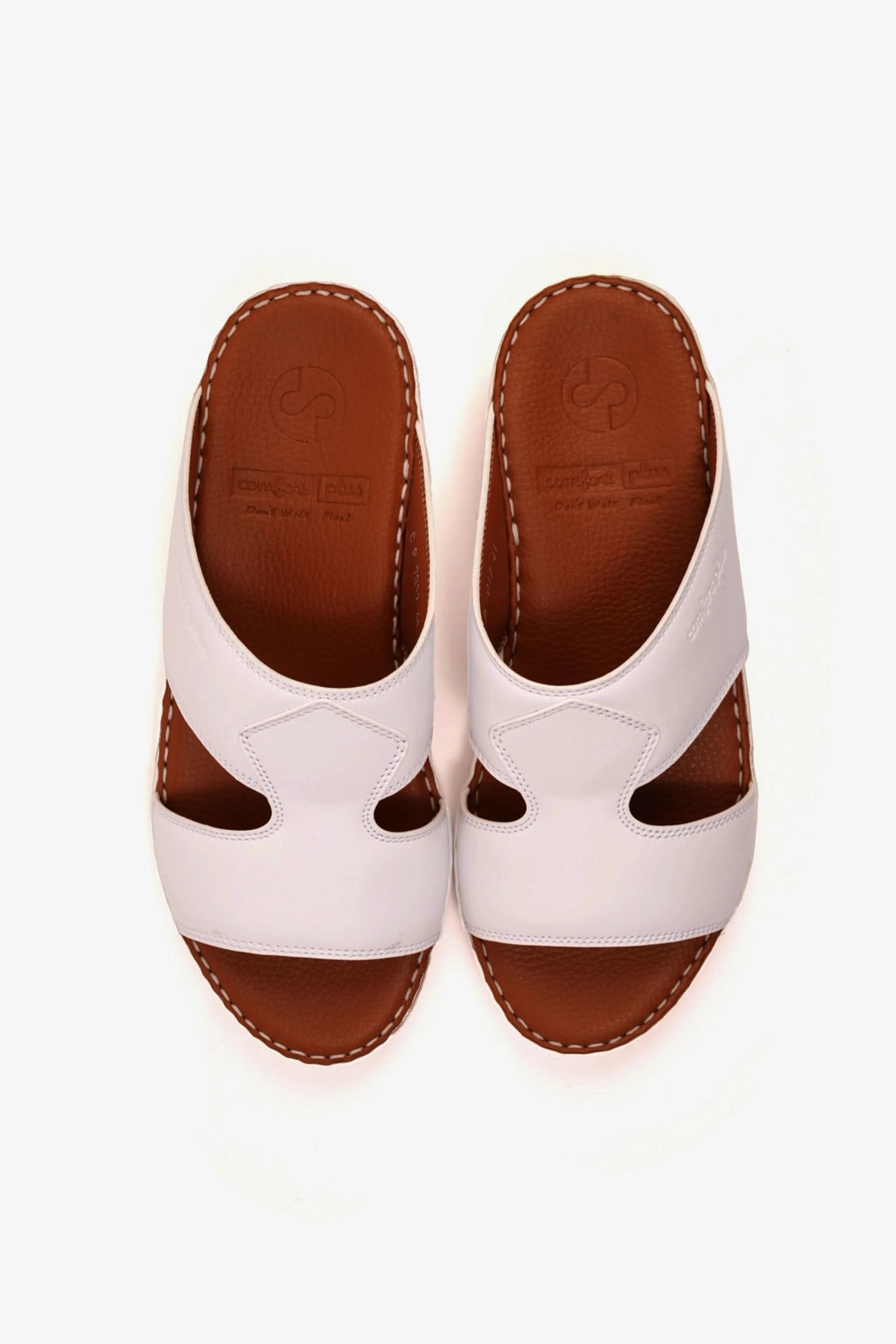 COMFORT PLUS LUXURIOUS LEATHER SANDAL FOR EVERYDAY WHITE - Seventy7