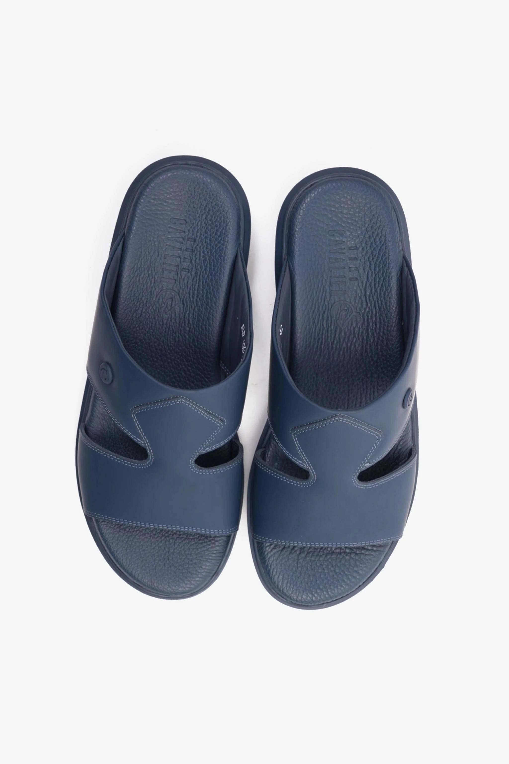 Uomo Cavalier Stylish Comfortable Footbed, Adjustable Side Clasp Navy - Seventy7