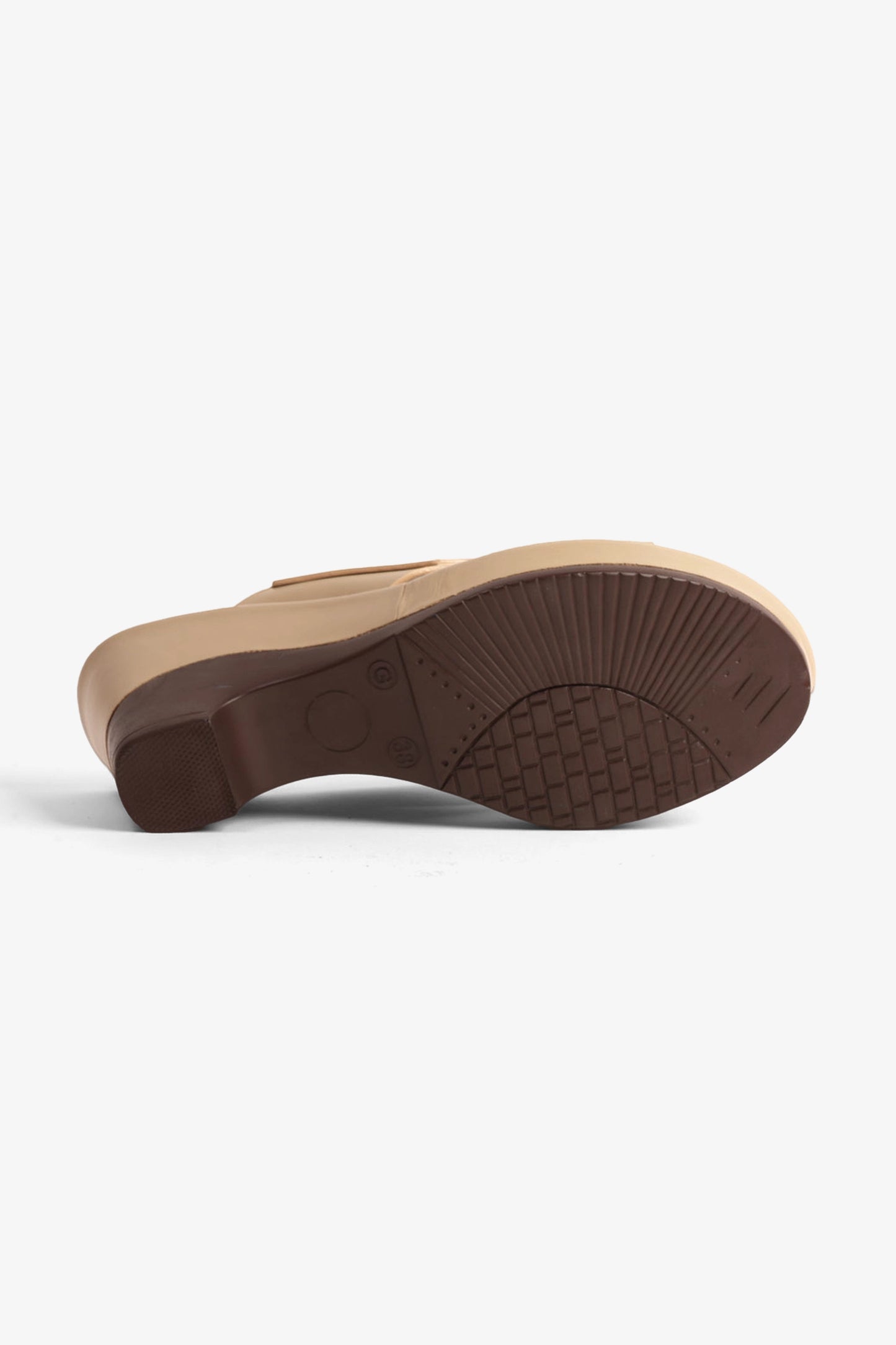 COMFORT PLUS LEATHER CROSS-STRAP WOMENS SLIDE SANDALS BEIGE - Seventy7