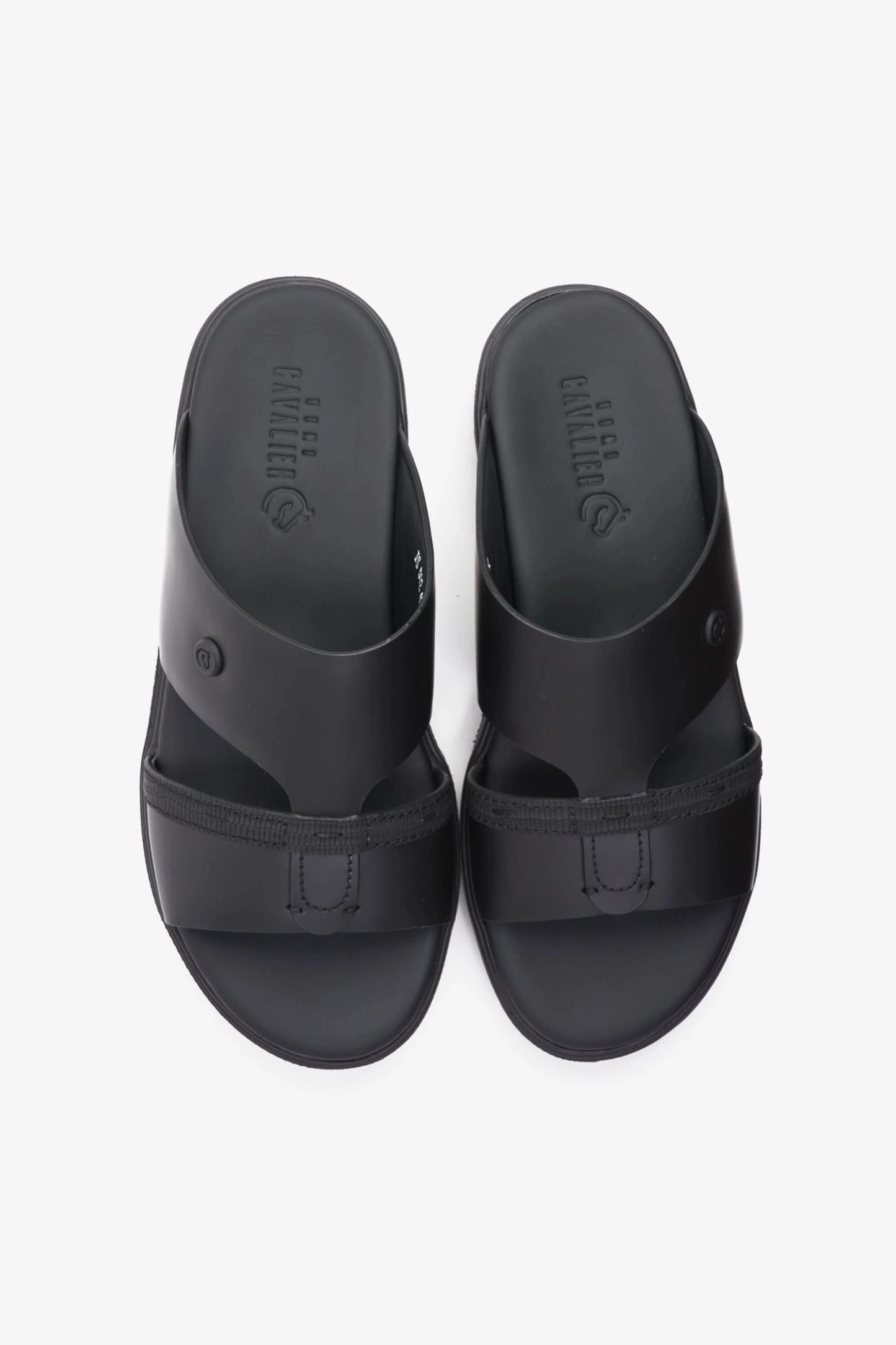 UOMO CAVALIER SLEEK ARABIC LEATHER SANDALS MEN'S BLACK - Seventy7