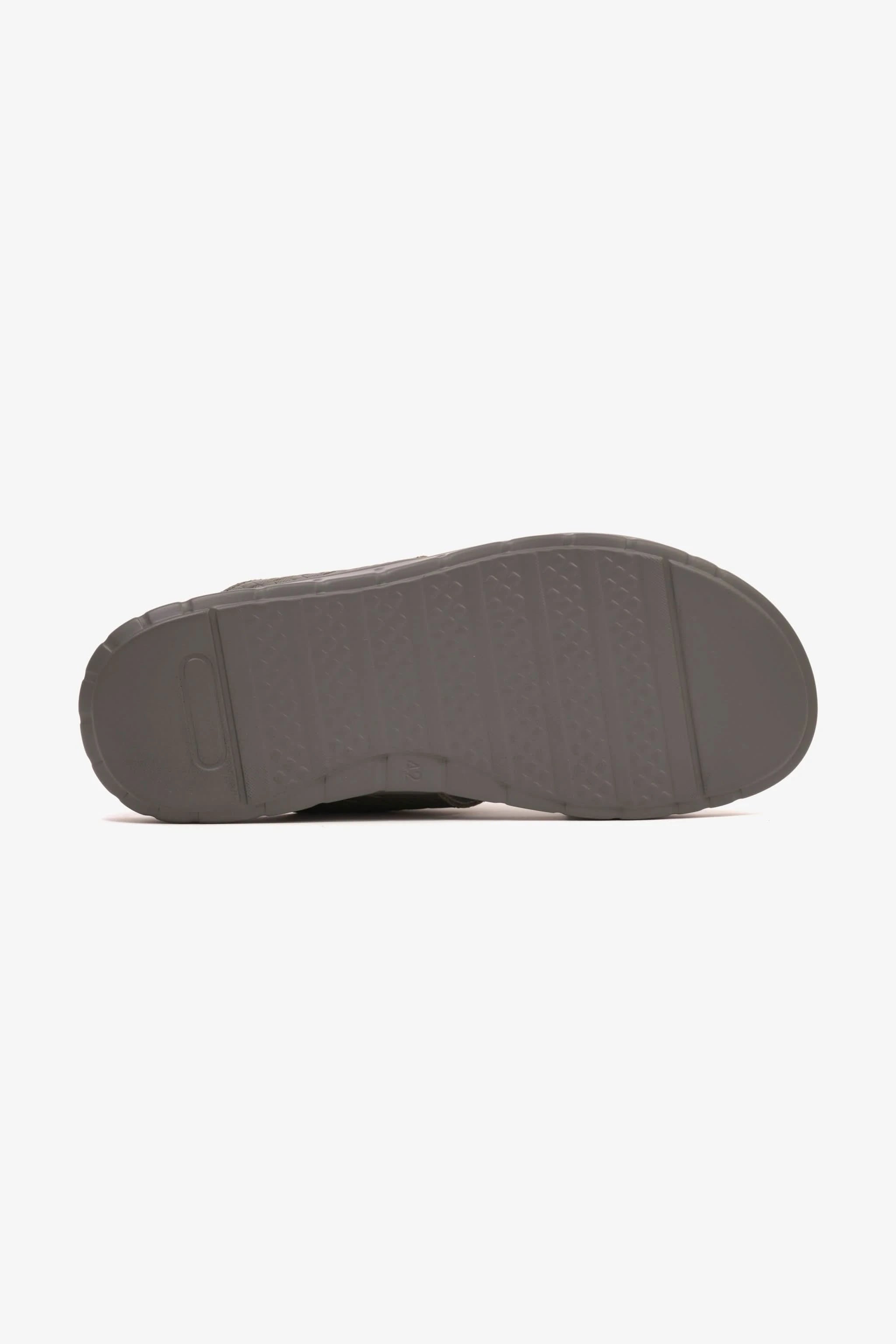 Comfort Plus Men's Embossed Leather Sandals with Antiskid Grip Grey - Seventy7