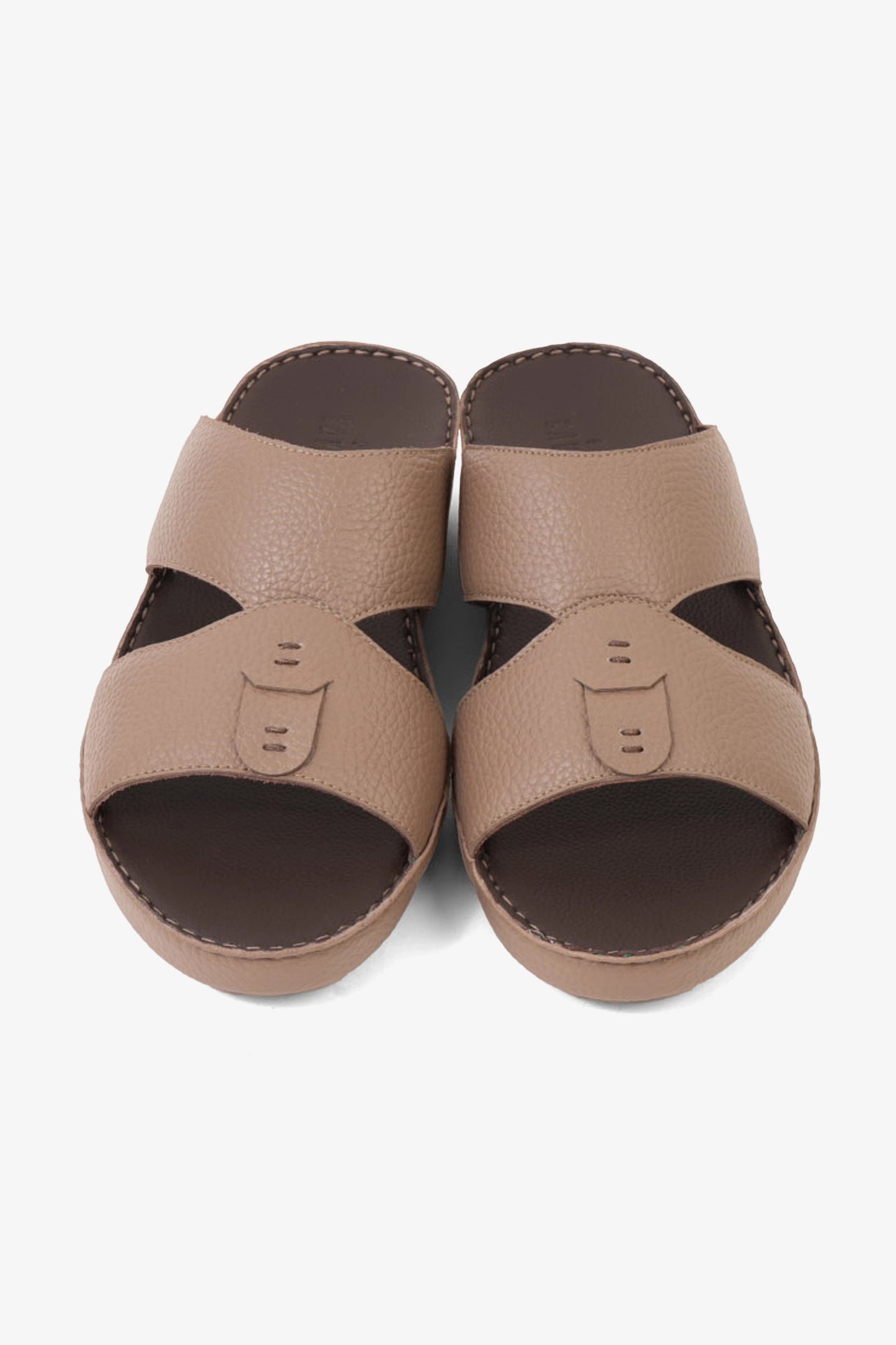 UOMO CAVALIER ELITE TRADITIONAL LEATHER ARABIC SANDALS STONE - Seventy7