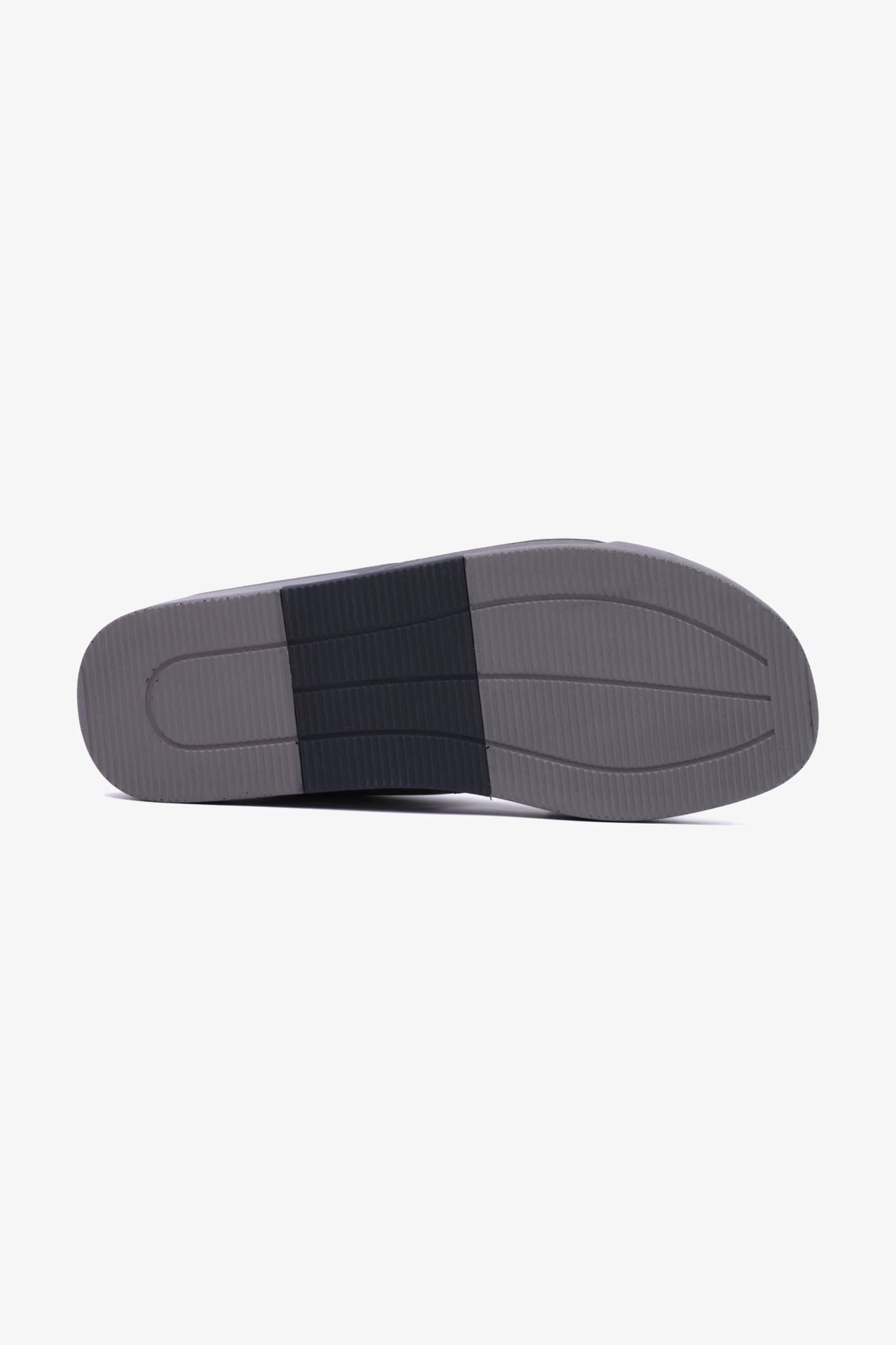 UOMO CAVALIER Men's Leather Slide Sandals with Cushioned Footbed Grey - Seventy7