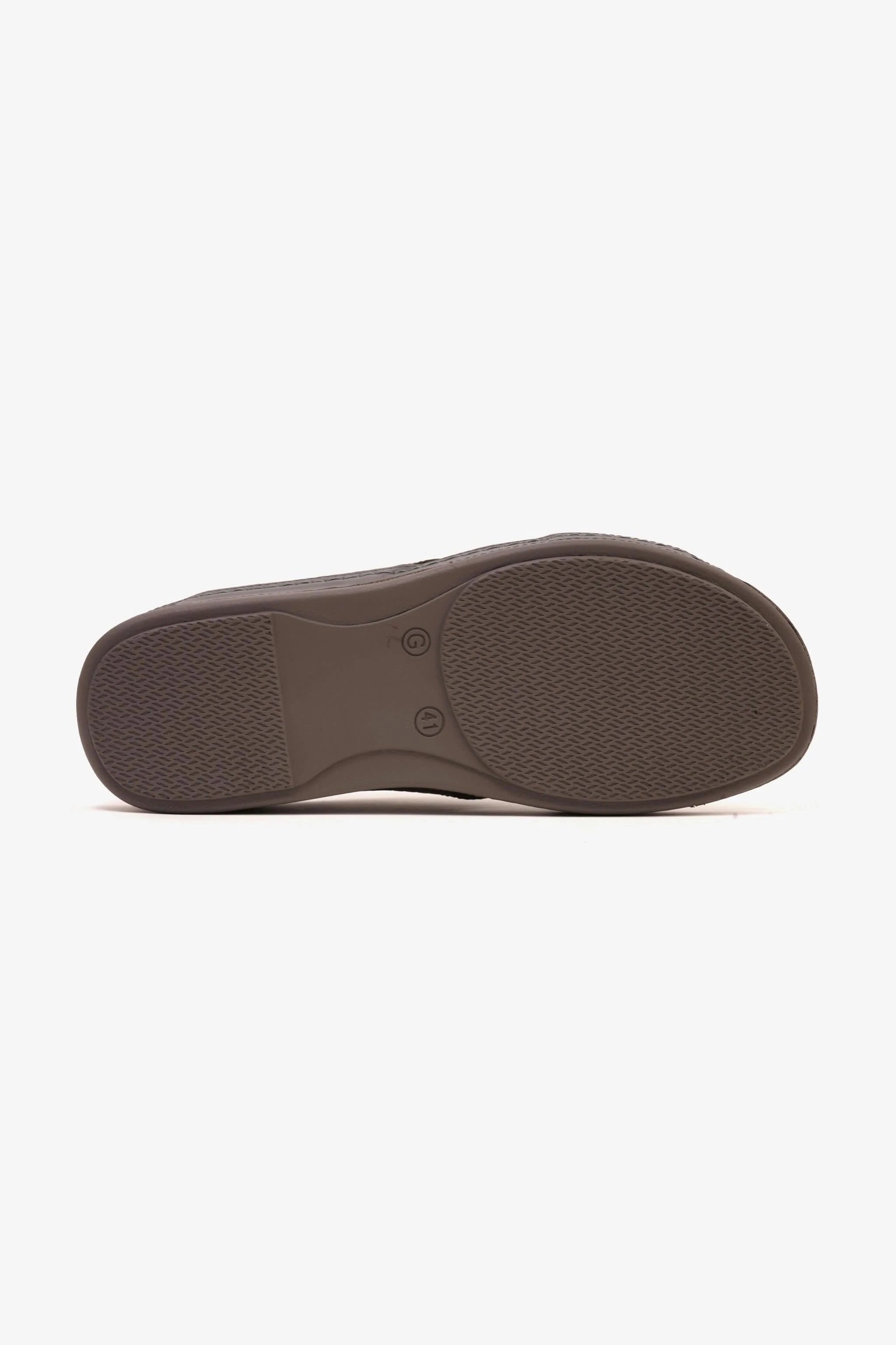 Comfort Plus Men's Leather Arabic Sandals with Silver Accent Dark Grey - Seventy7