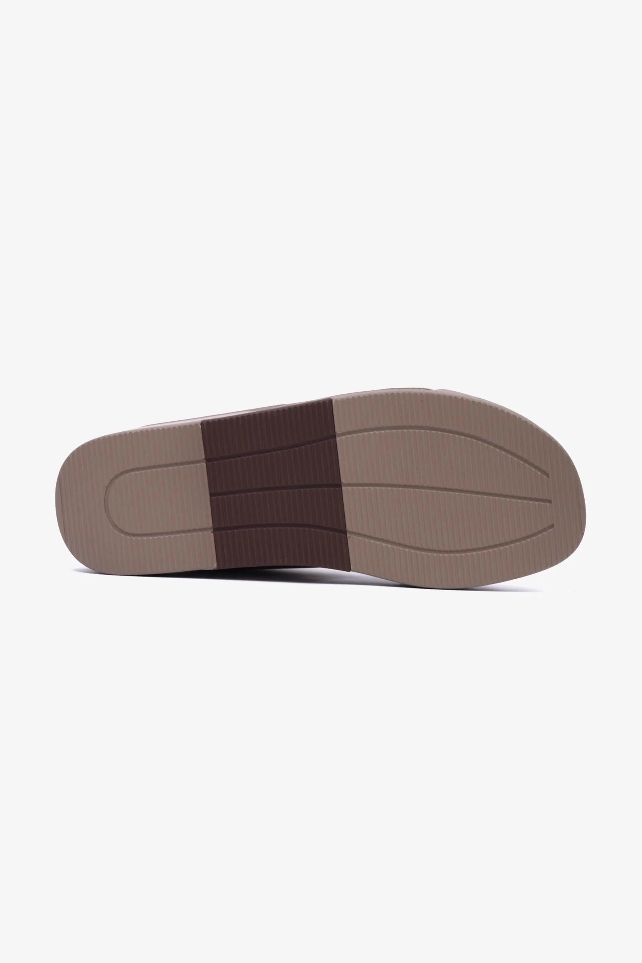 UOMO CAVALIER Men's Leather Slide Sandals with Cushioned Footbed Stone - Seventy7