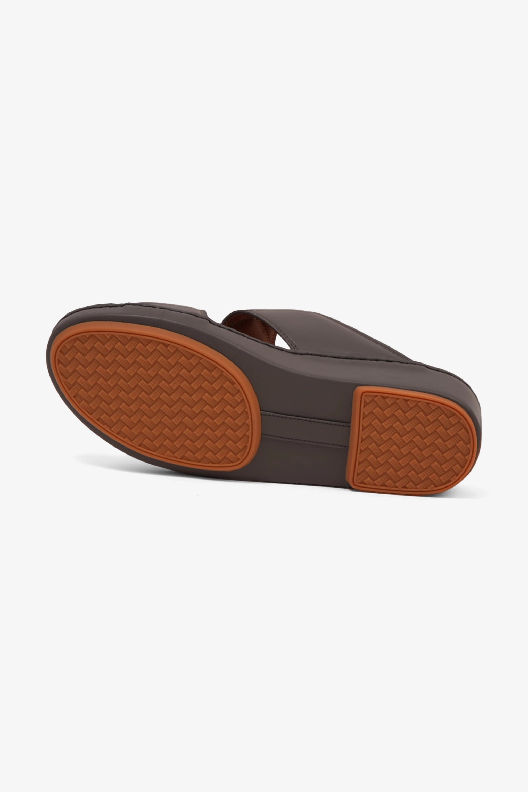 COMFORT PLUS LUXURIOUS LEATHER SANDAL FOR EVERYDAY DARK-GREY - Seventy7