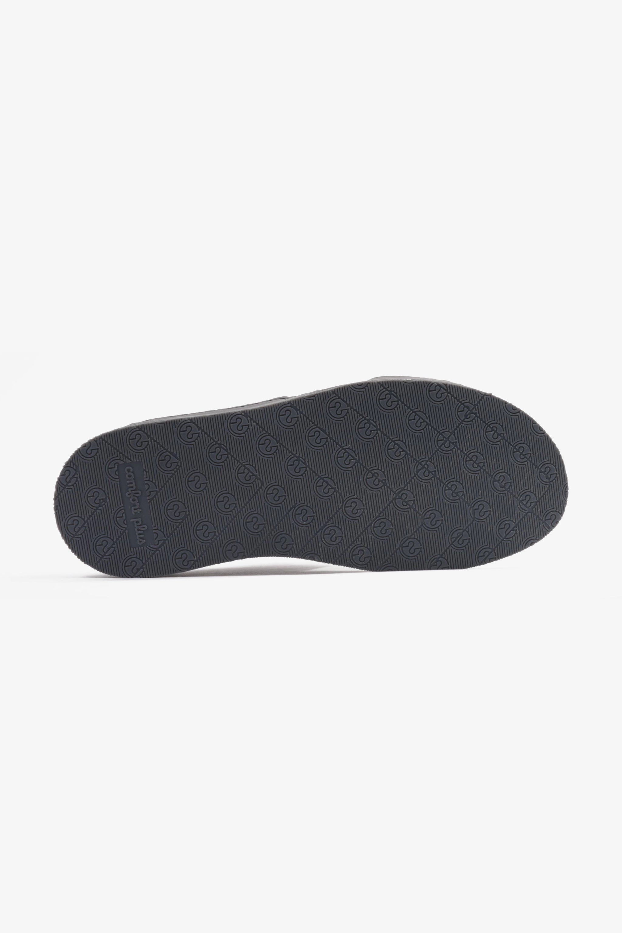 COMFORT PLUS MATTE LEATHER STYLISH TRIM MENS SANDALS DARK GREY - Seventy7