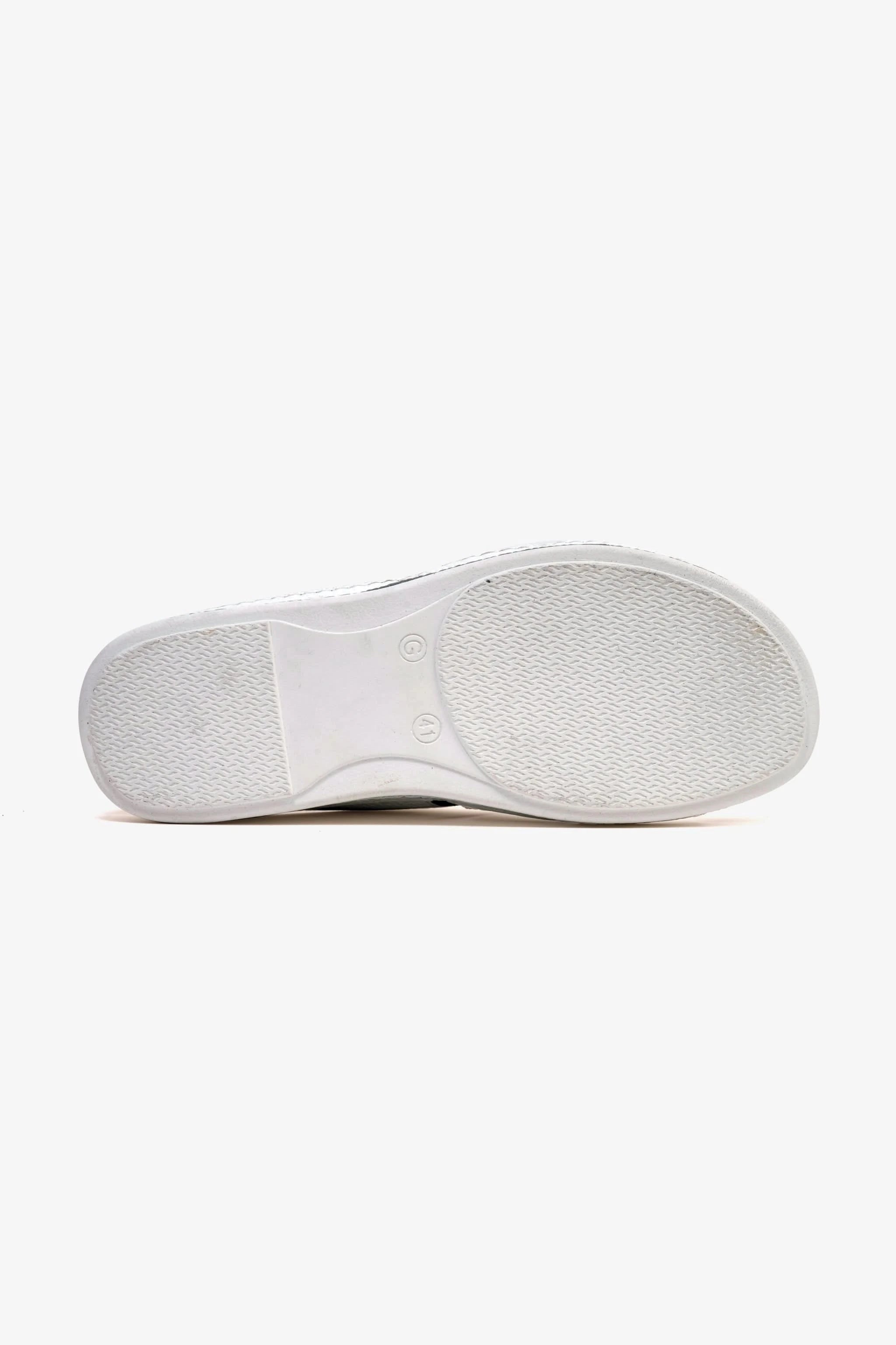 COMFORT PLUS MEN'S LEATHER SLIDE SANDAL WHITE - Seventy7