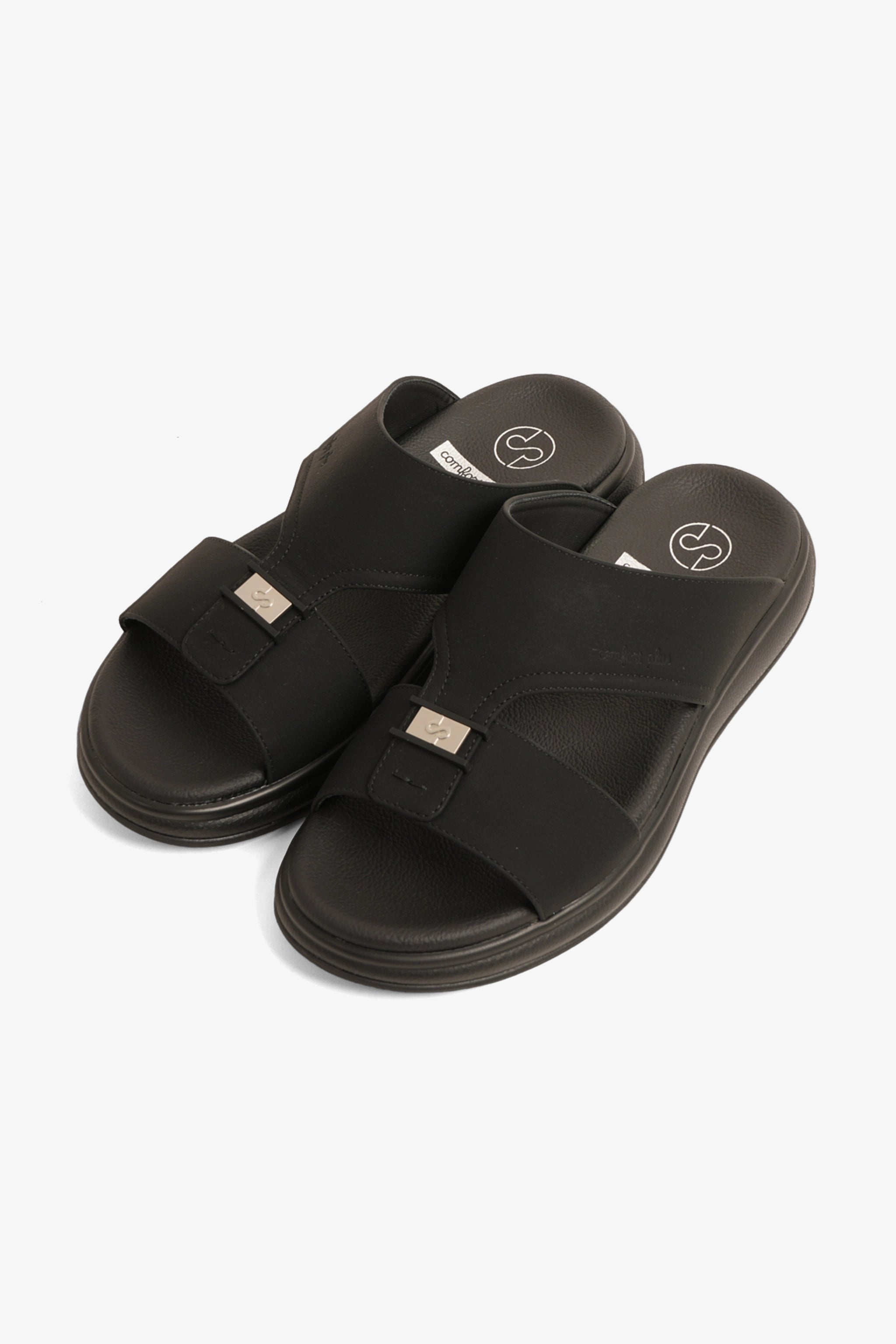 COMFORT PLUS MEN'S SUPER SLEEK SANDALS BLACK - Seventy7