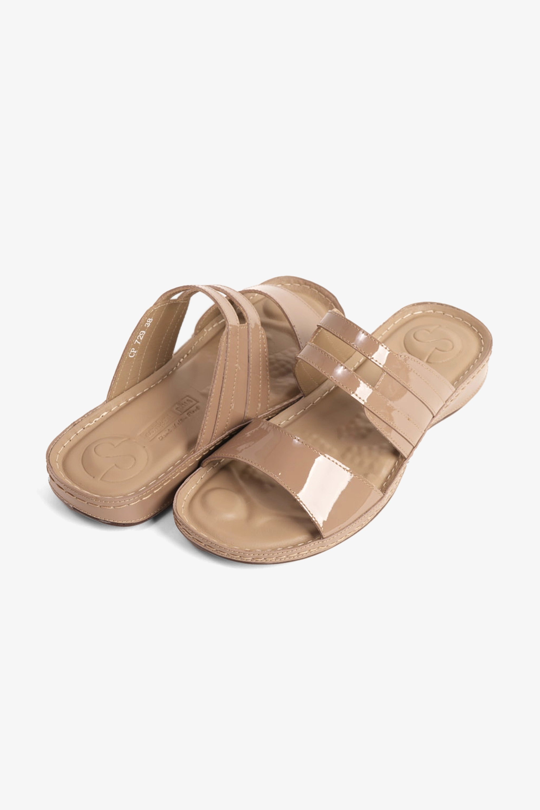COMFORT PLUS LADIES SANDALS - CP729 STONE - Seventy7