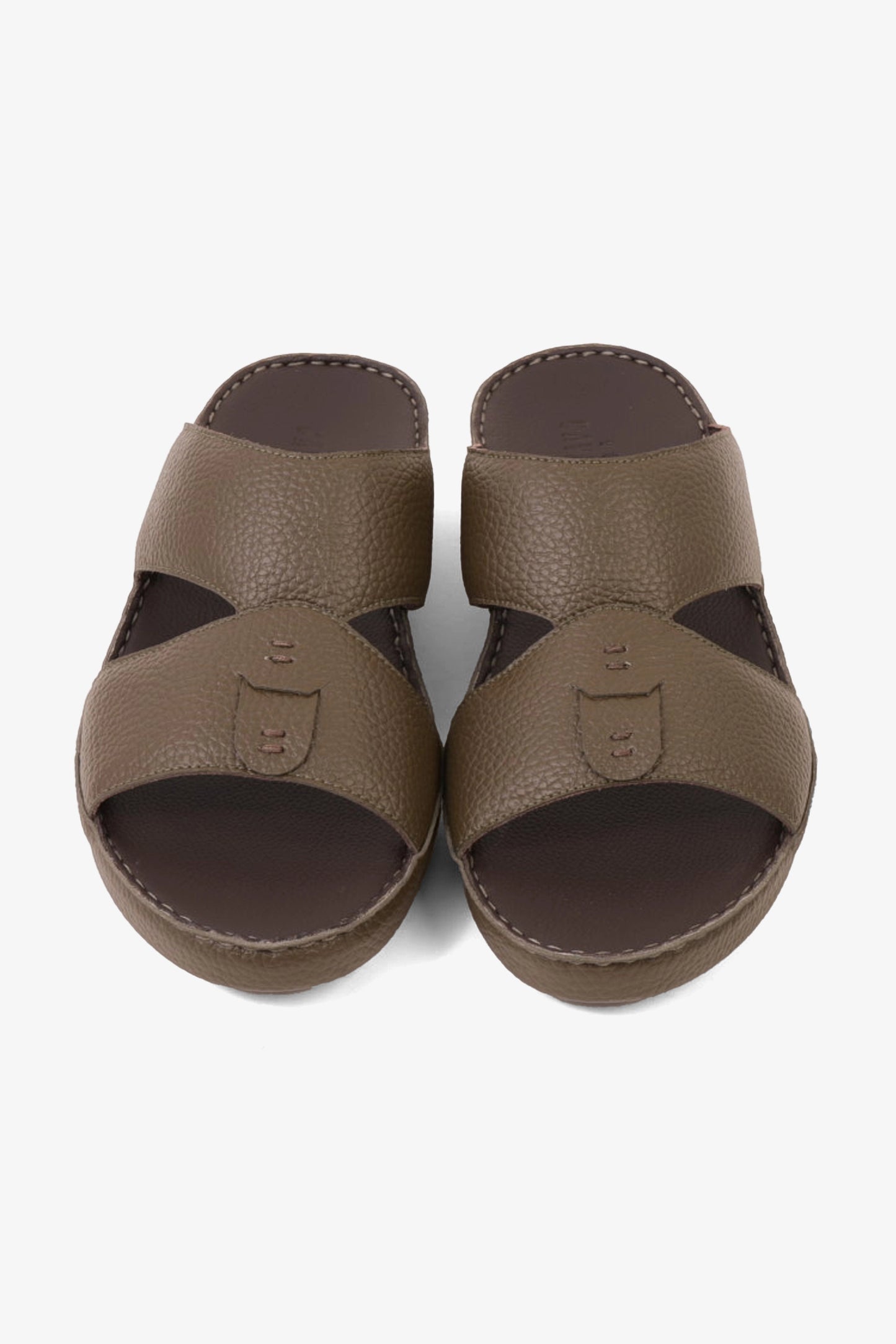 UOMO CAVALIER ELITE TRADITIONAL LEATHER ARABIC SANDALS OLIVE - Seventy7