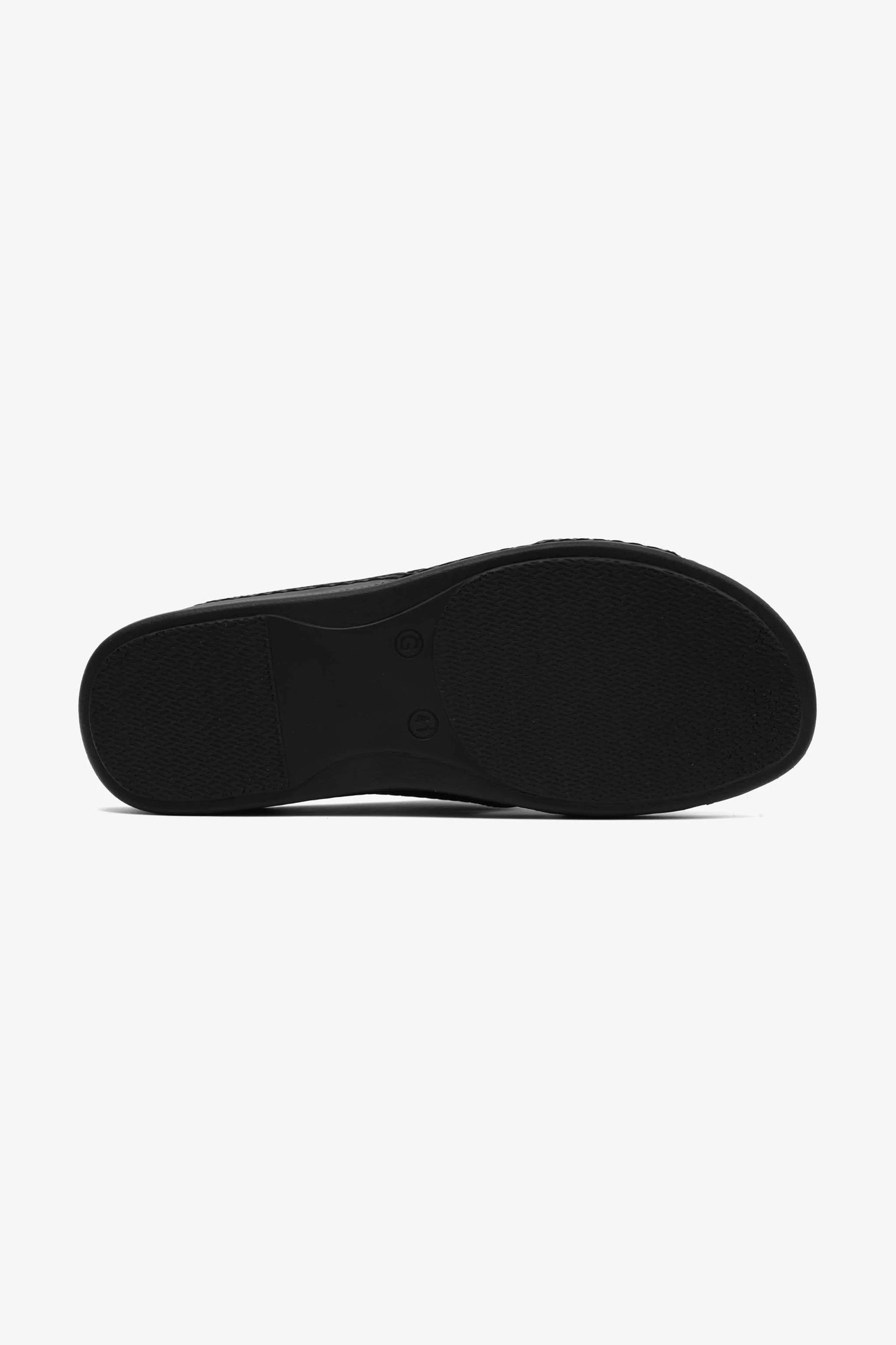 Comfort Plus Men's Leather Arabic Sandals with Silver Accent Black - Seventy7