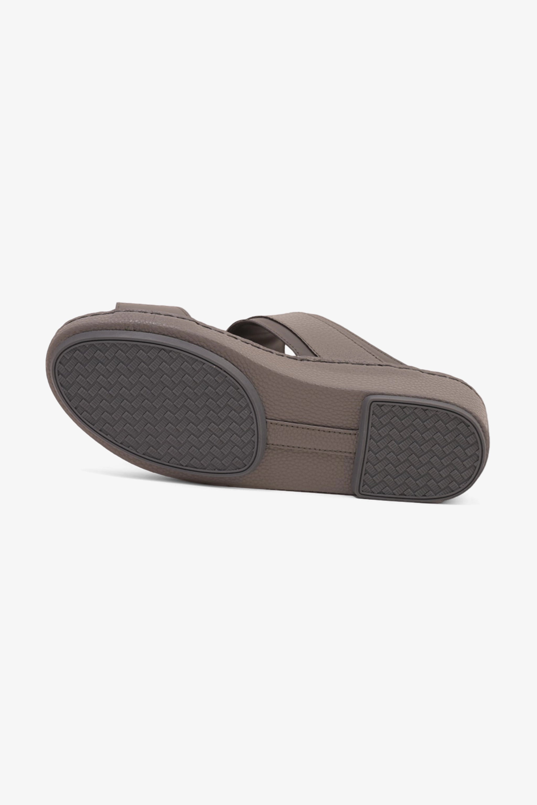 COMFORT PLUS LEATHER SANDALS WITH COMFORTABLE FOOTBED GREY - Seventy7