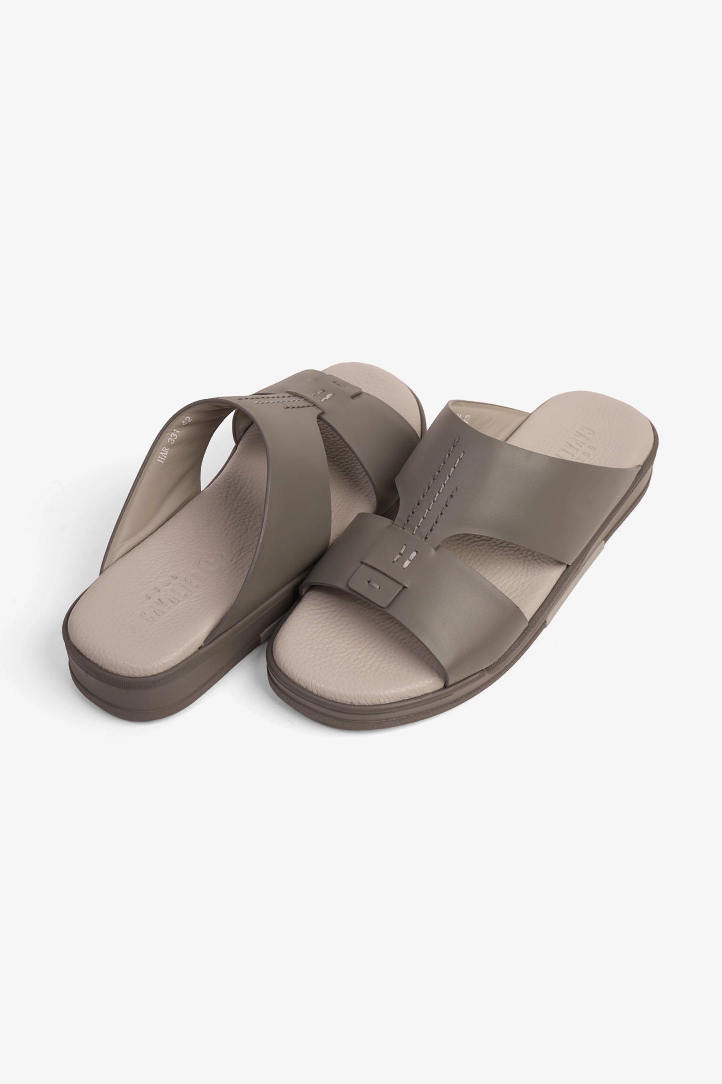 UOMO CAVALIER MEN'S LEATHER SANDALS COMFORT REDEFINED DARK-GREY - Seventy7