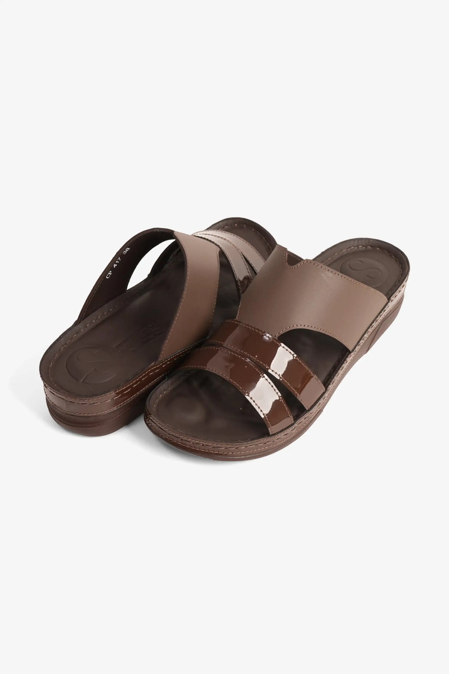 COMFORT PLUS LADIES SANDALS  -  CP417 BROWN - Seventy7