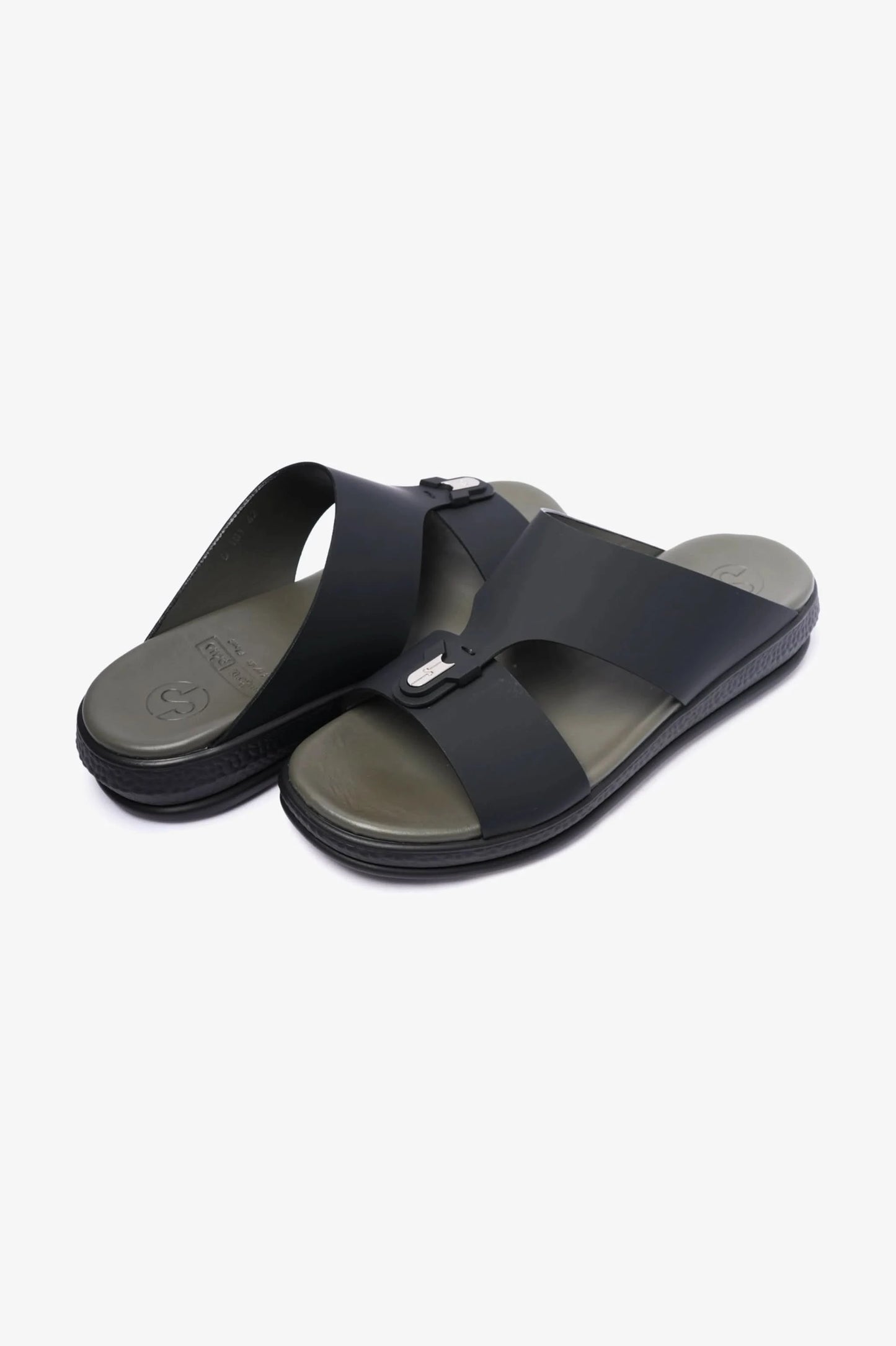 COMFORT PLUS MENS LEATHER SANDALS BLACK - Seventy7