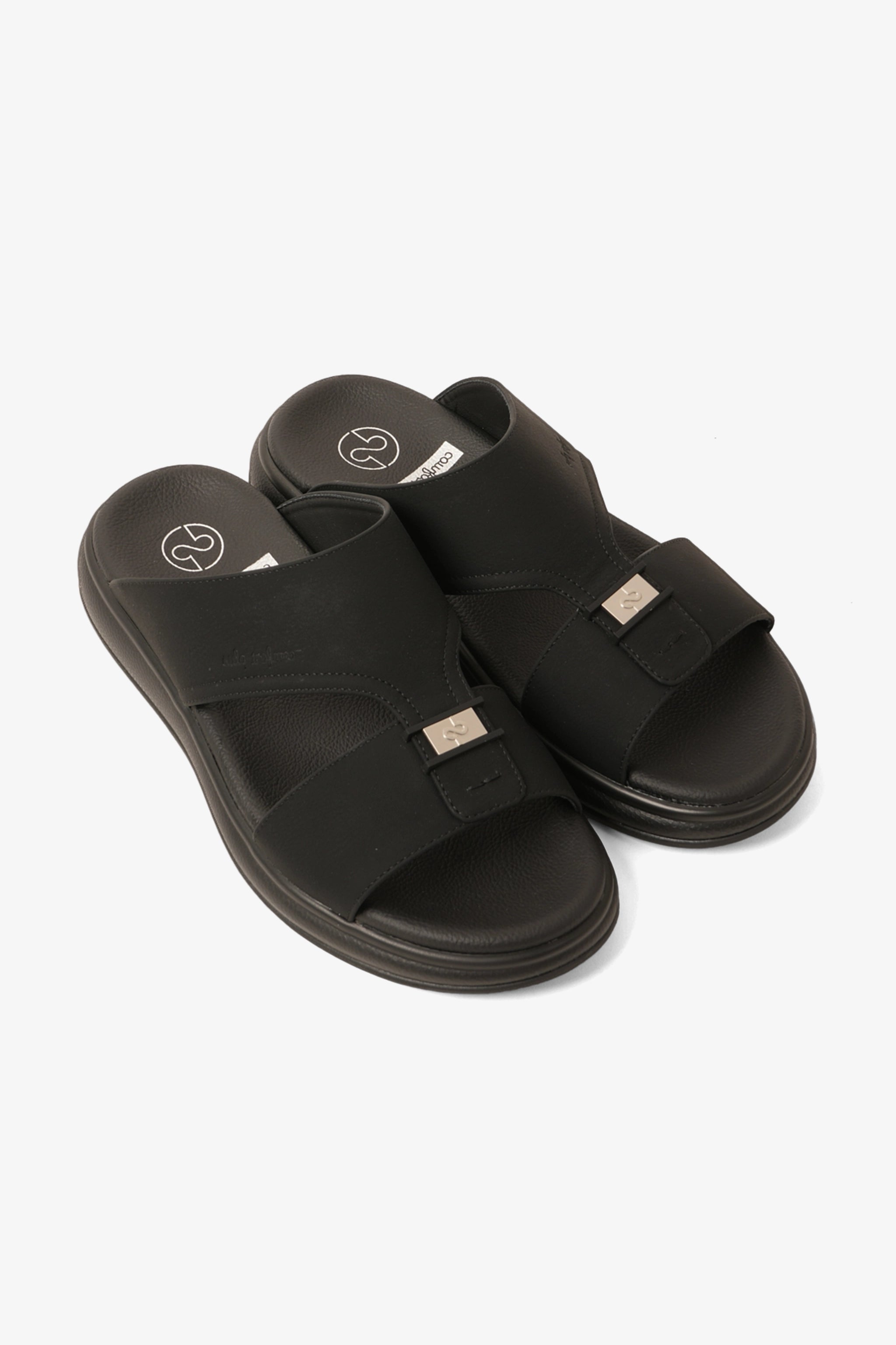 COMFORT PLUS MEN'S SUPER SLEEK SANDALS BLACK - Seventy7