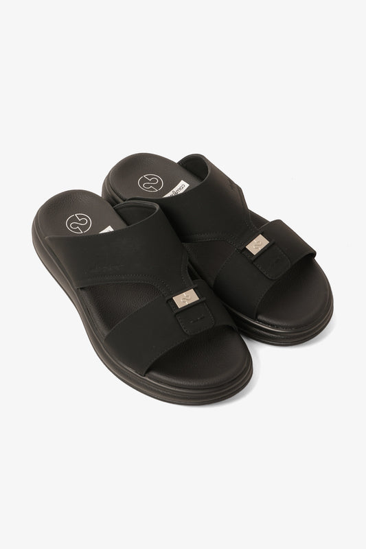 COMFORT PLUS MEN'S SUPER SLEEK SANDALS BLACK - Seventy7