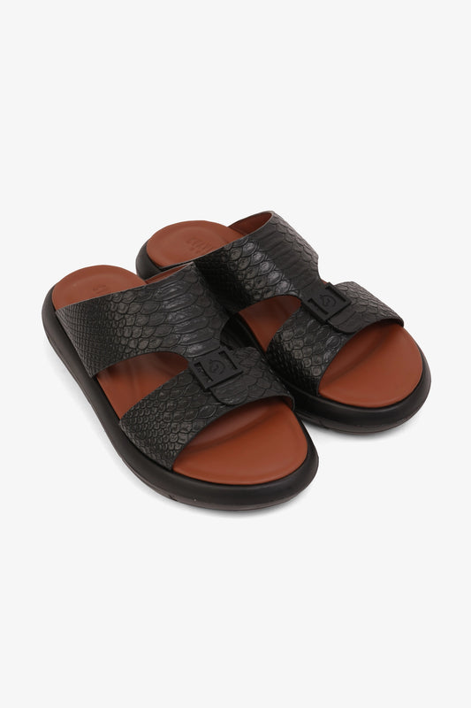 UOMO CAVALIER MENS VALUE ARABIC SANDALS BLACK - Seventy7