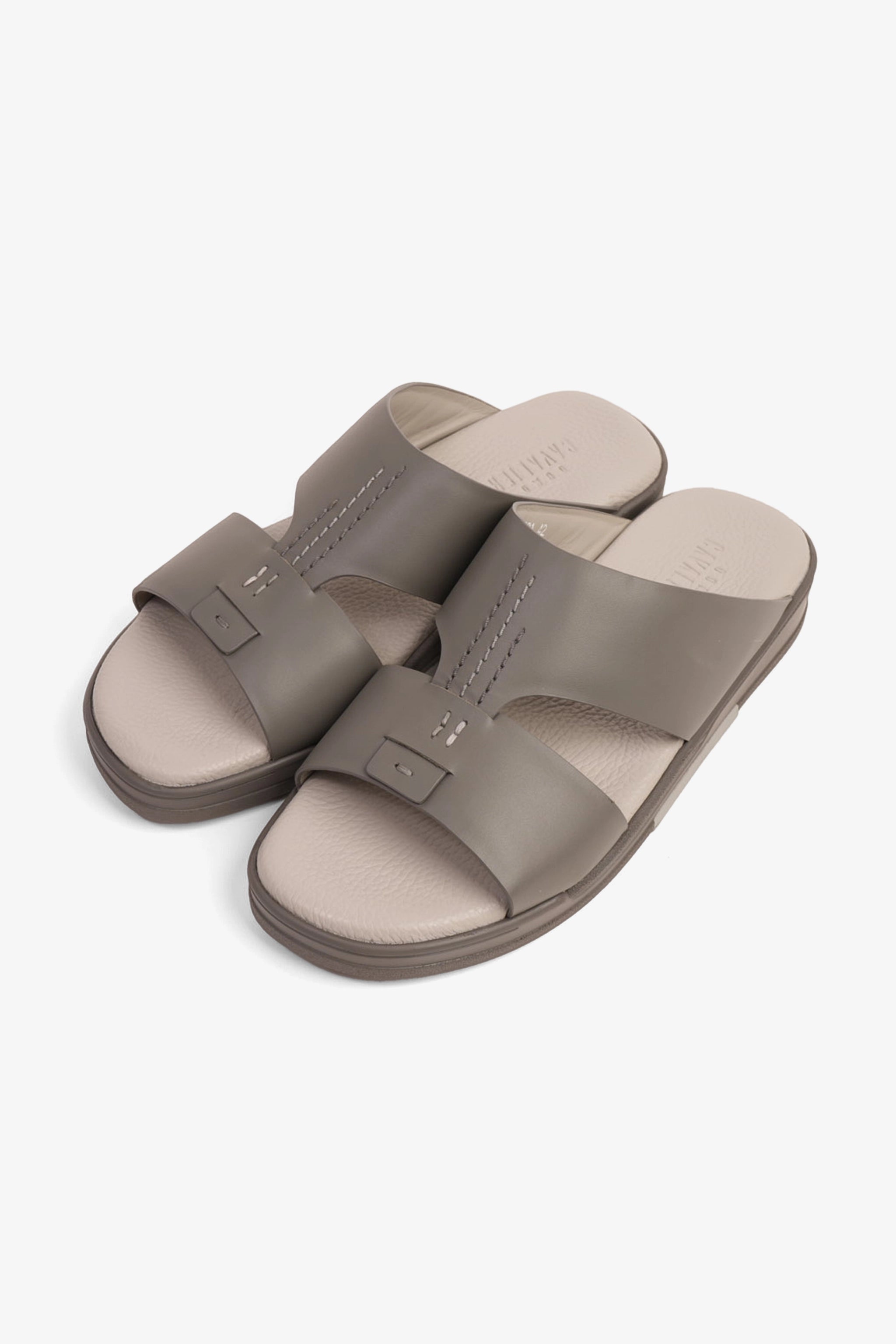 UOMO CAVALIER MEN'S LEATHER SANDALS COMFORT REDEFINED DARK-GREY - Seventy7