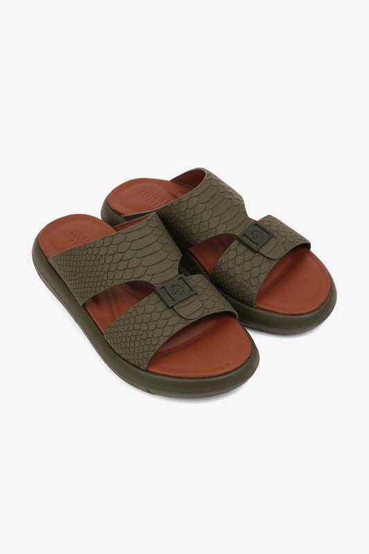 UOMO CAVALIER MENS VALUE ARABIC SANDALS OLIVE - Seventy7