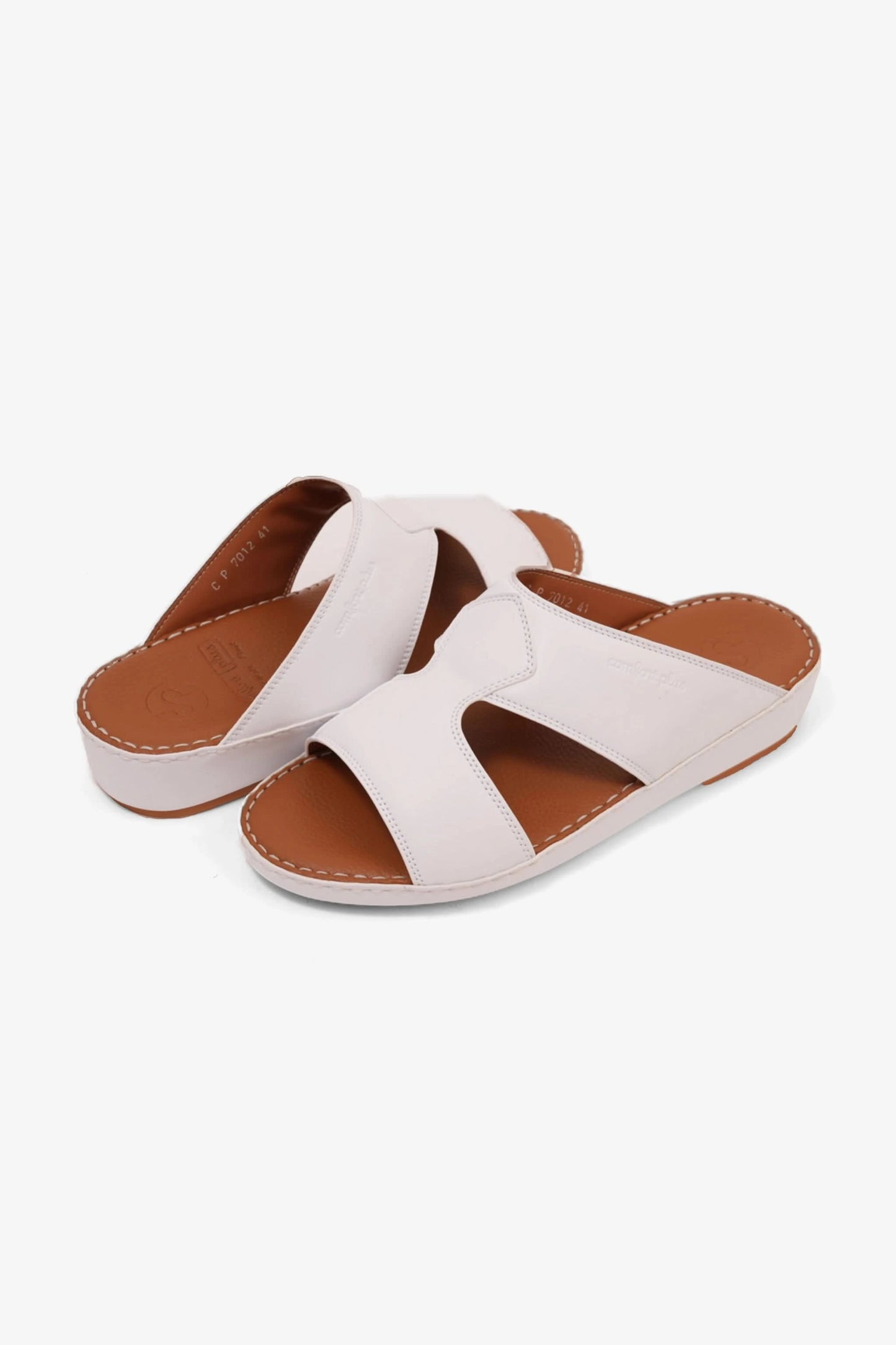 COMFORT PLUS LUXURIOUS LEATHER SANDAL FOR EVERYDAY WHITE - Seventy7