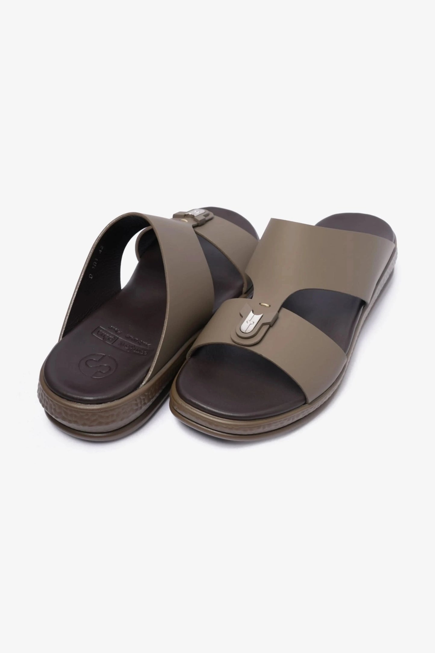 COMFORT PLUS MENS LEATHER SANDALS TRUFFLE - Seventy7