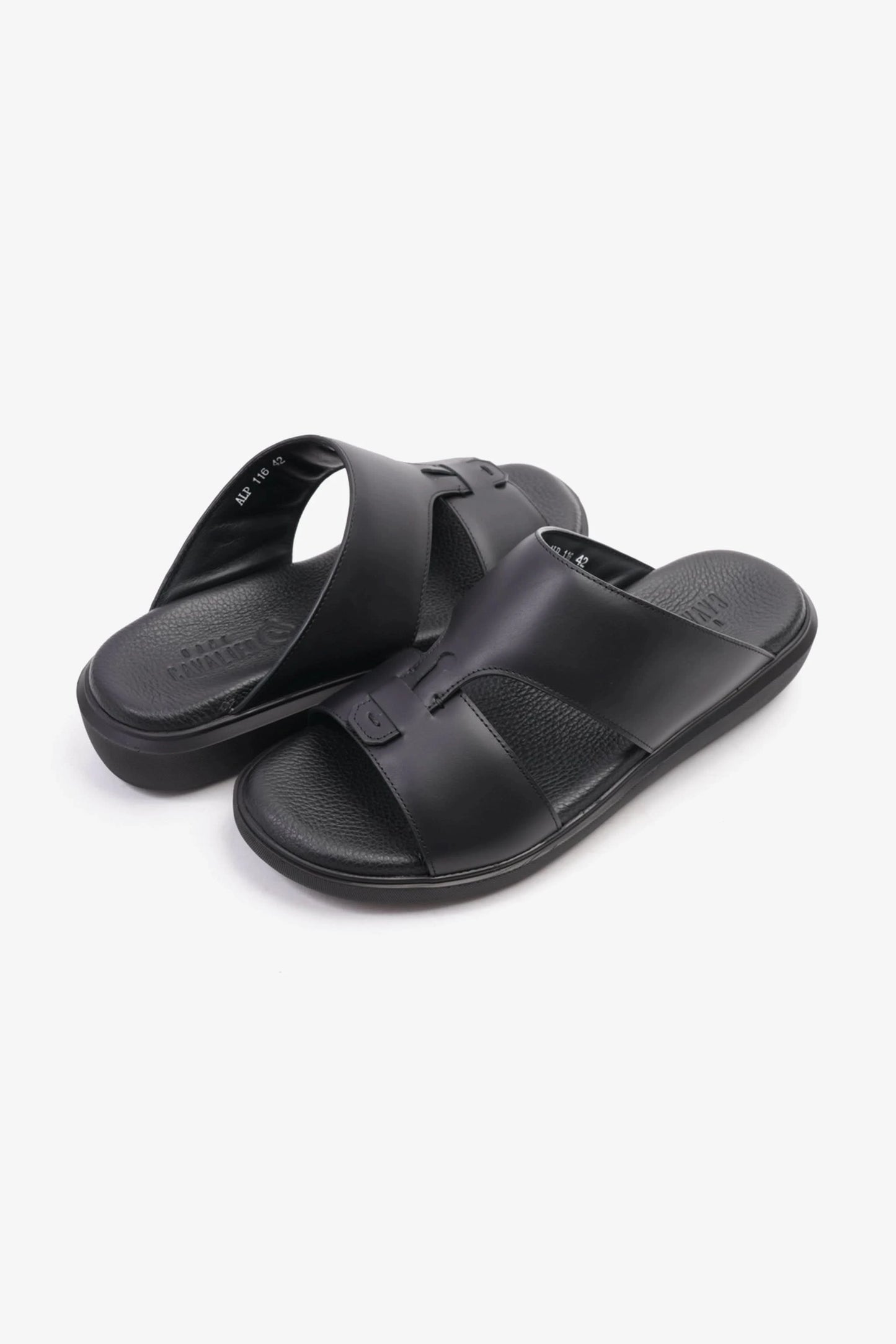 Uomo Cavalier Comfortable Slip-On Sandals with Cushioned Sole Black - Seventy7
